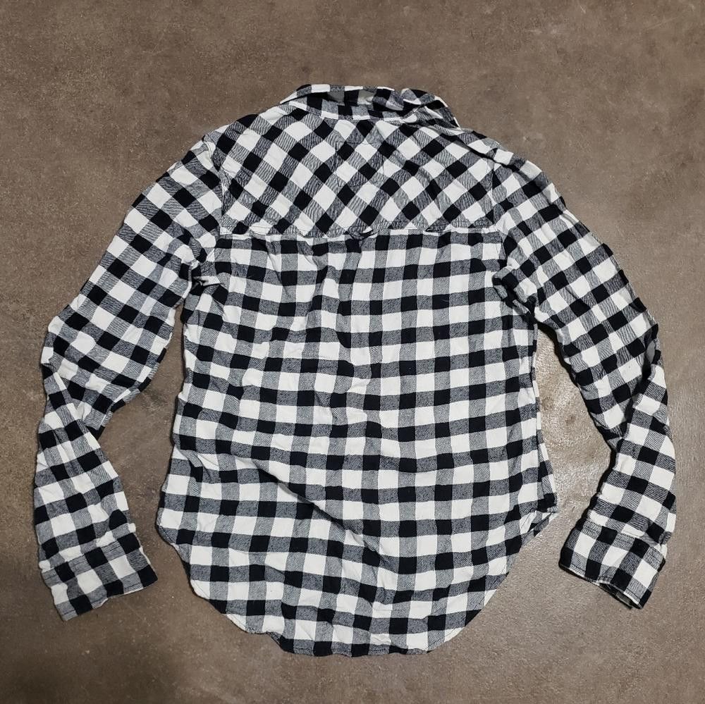 Abercrombie & Fitch Black White Checkered A&F Button Down Flannel Size S / US 4 / IT 40 - 2 Thumbnail