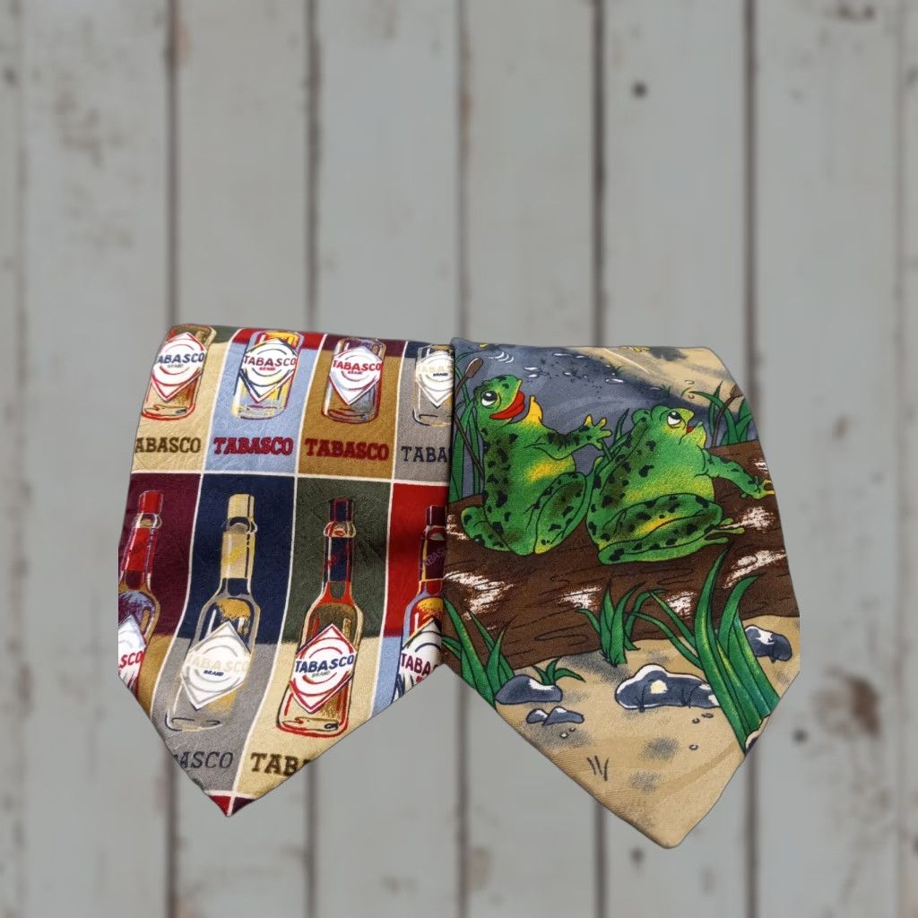 Budweiser VTG Budweiser Frog Truck & Tabasco Mens Neckties Good Condition Size ONE SIZE - 1 Thumbnail
