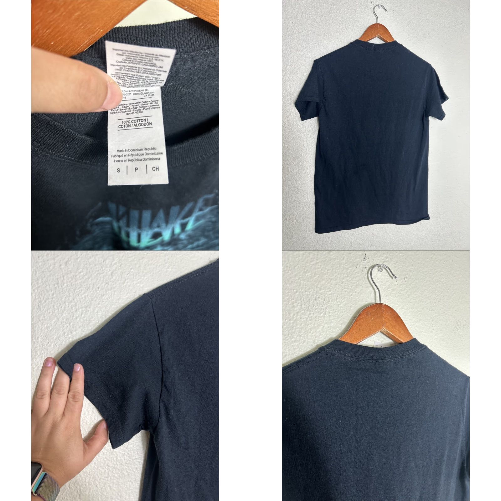 Gildan **Gildan Men's Black Short Sleeve Band T-Shirt** User: **Black Men's Gildan Short Sleeve Band T-Shirt** Size US S / EU 44-46 / 1 - 8 Thumbnail