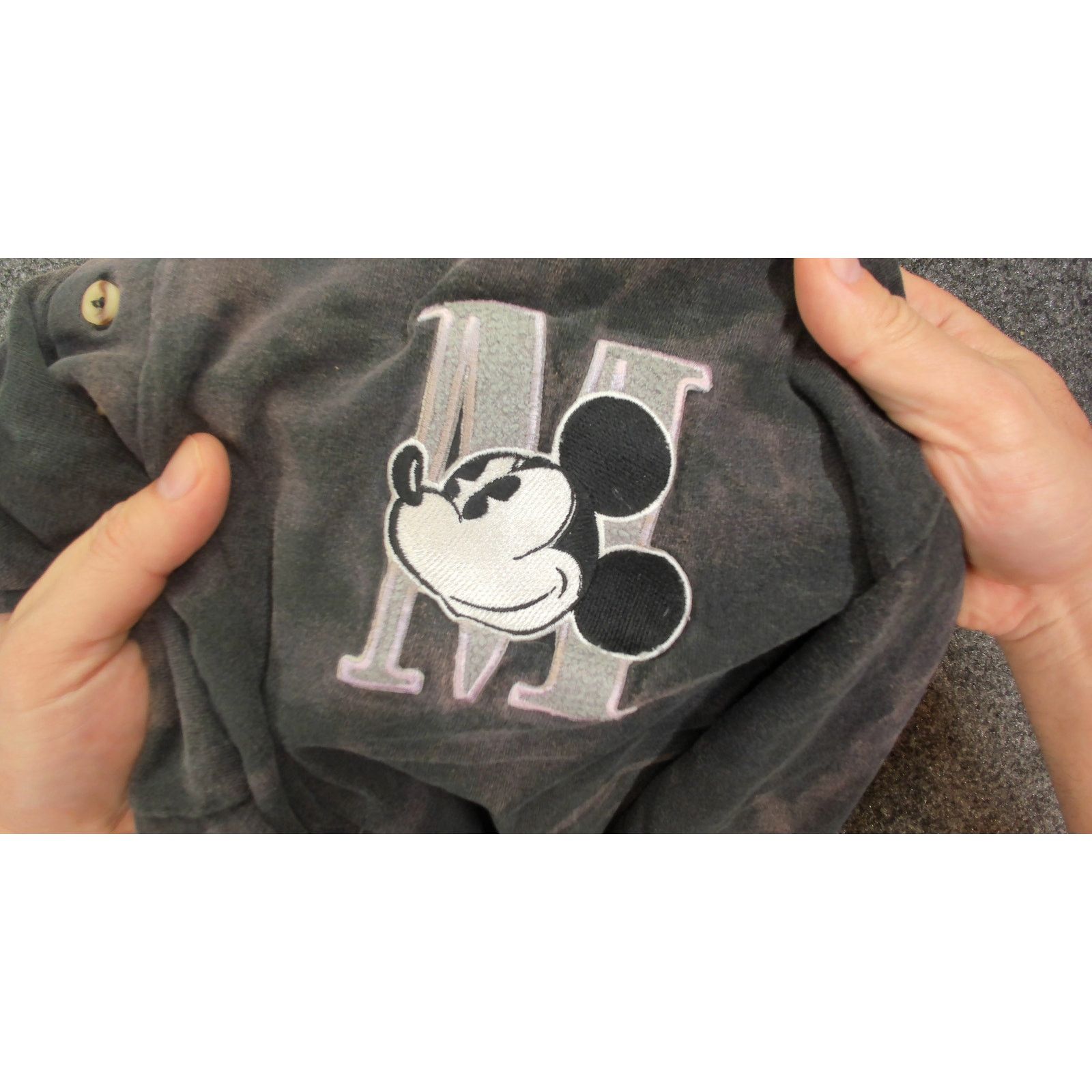Mickey & Co. Vintage 90s Mickey Bleach Fade Single Stitch Henley L Size US L / EU 52-54 / 3 - 8 Thumbnail