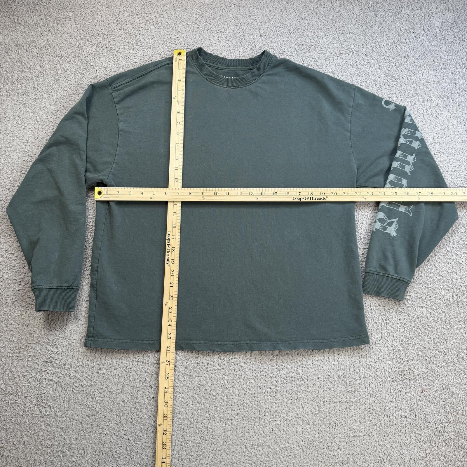 YoungLA YoungLA Long Sleeve Shirt Mens M Boxy Streetwear Gym Green Size US M / EU 48-50 / 2 - 3 Thumbnail