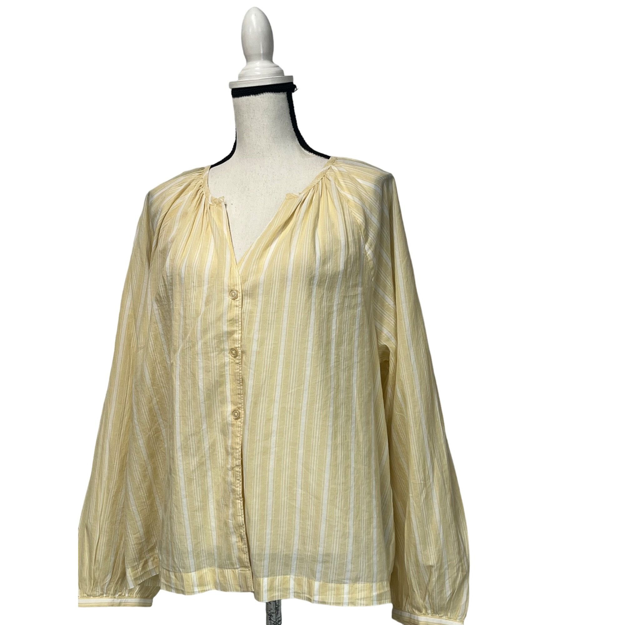 Other Treasure & Bond Split Neck Top In Beige- Ivory Wander Stripe Size L / US 10 / IT 46 - 12 Thumbnail
