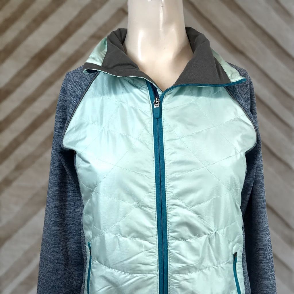 Vintage Title Nine Jacket XS Mint Blue Space Dye Hybrid Quilted Insulated Full Zip Women Size XS / US 0-2 / IT 36-38 - 1 Thumbnail