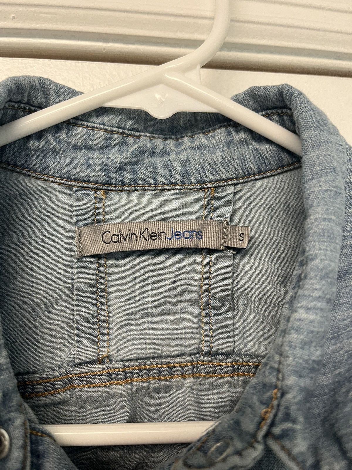 Calvin Klein Calvin Klein Light Blue Denim Jacket Size S / US 4 / IT 40 - 3 Thumbnail