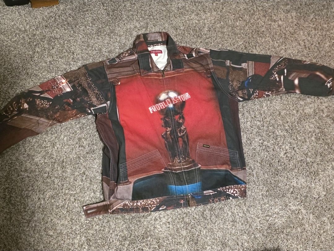 Supreme FW17 Supreme Scarface The World is Yours denim jacket Size US XL / EU 56 / 4 - 2 Thumbnail