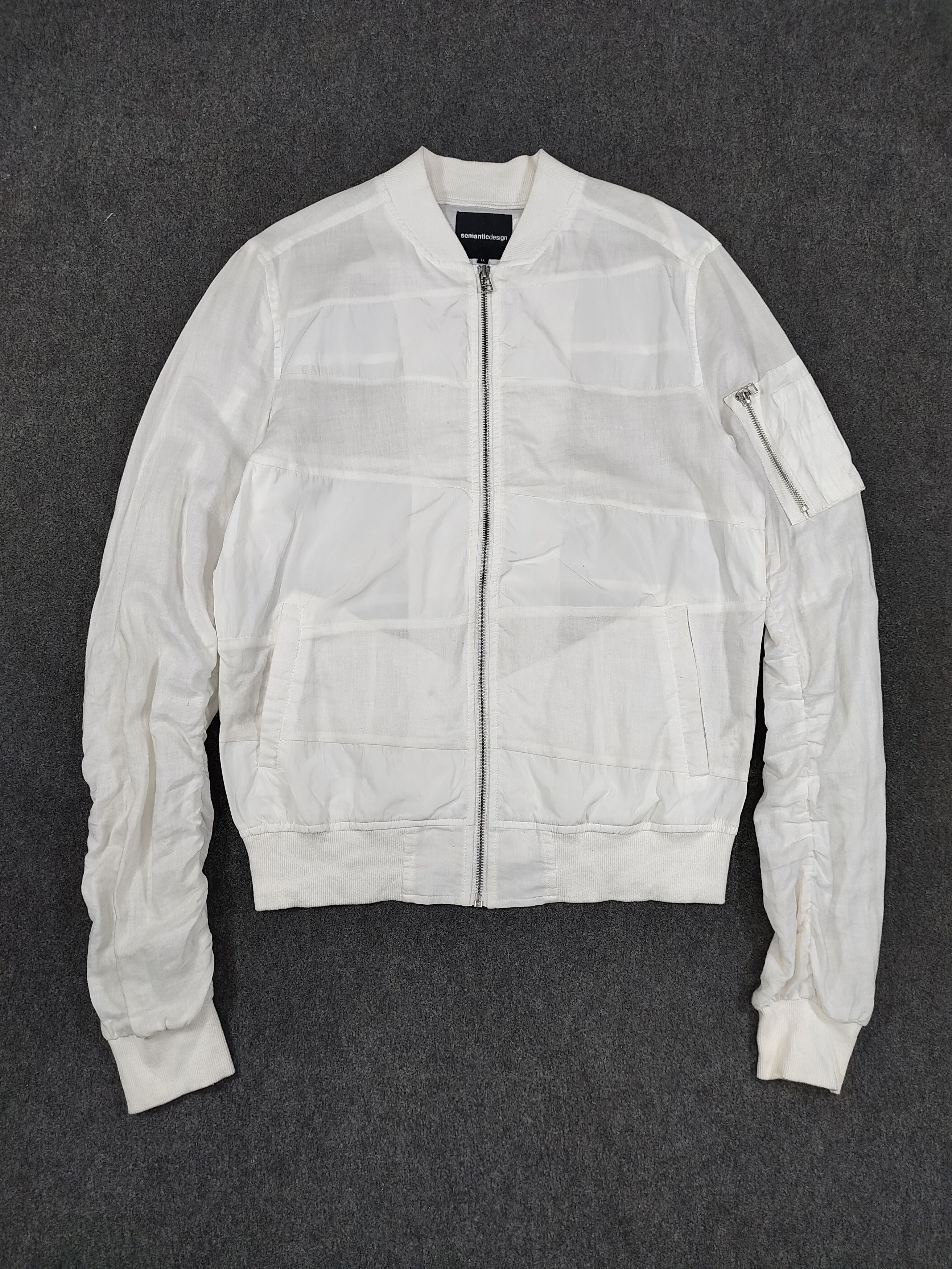 semanticdesign Semanticdesign🇯🇵Lightweigh Linen Blend Panel Bomber Jacket Size US L / EU 52-54 / 3 - 1 Thumbnail
