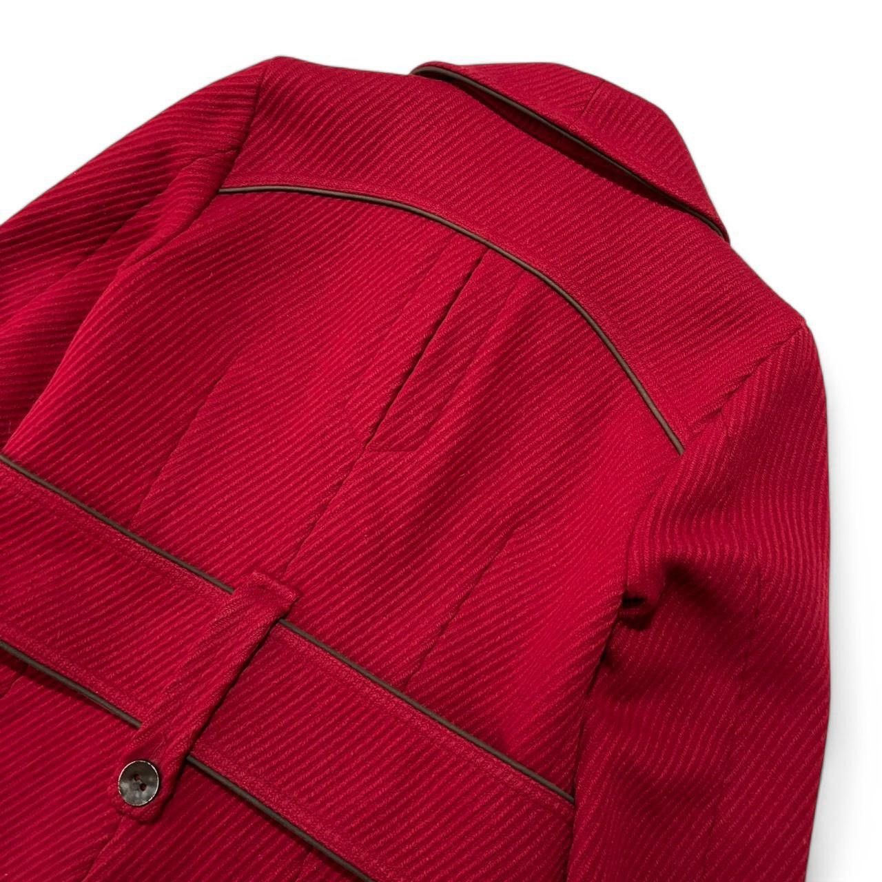 Designer × Soia & Kyo Vintage Red Wool Big Belt Mid Length Jacket Size S / US 4 / IT 40 - 7 Thumbnail