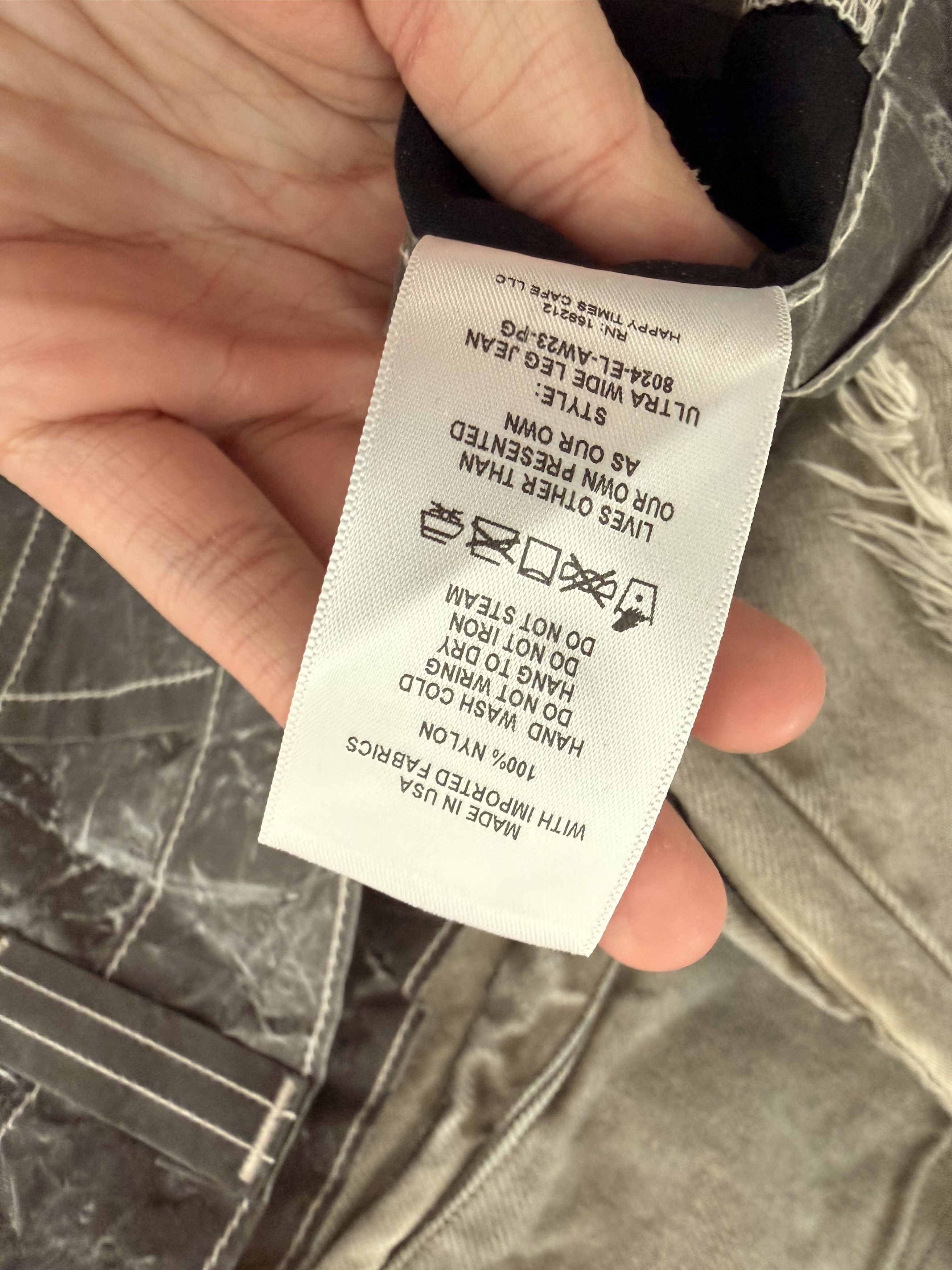 Eckhaus Latta Ultra Wide Baggy Waxed Nylon Jeans Size US 32 / EU 48 - 16 Thumbnail