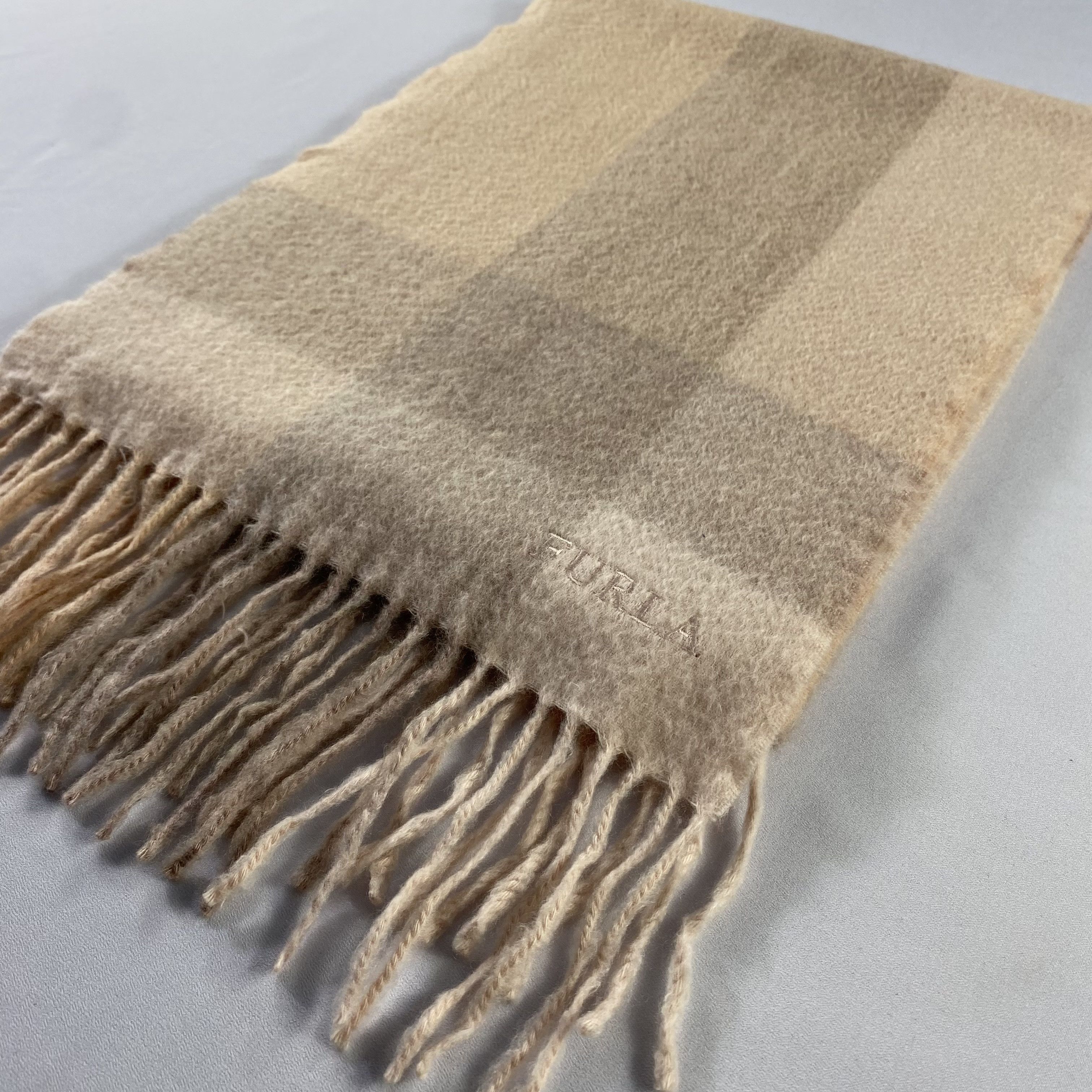 Furla Furla Scarf Plaid Neck Wrap Cashmere Muffler Size ONE SIZE - 4 Thumbnail