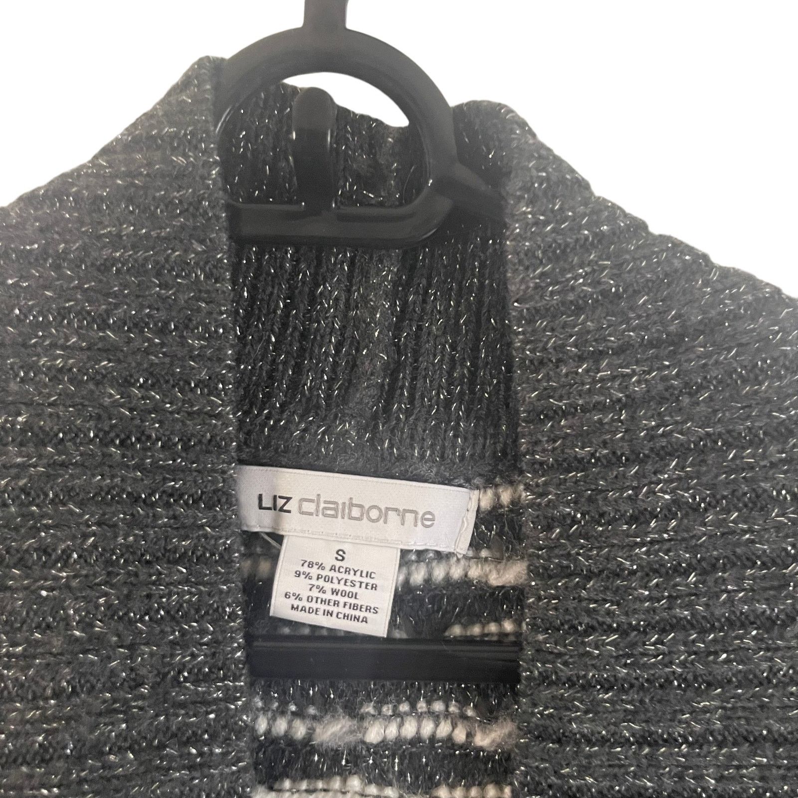Other Liz Claiborne Gray Knit Open Front Cardigan Sweater Size S / US 4 / IT 40 - 5 Thumbnail