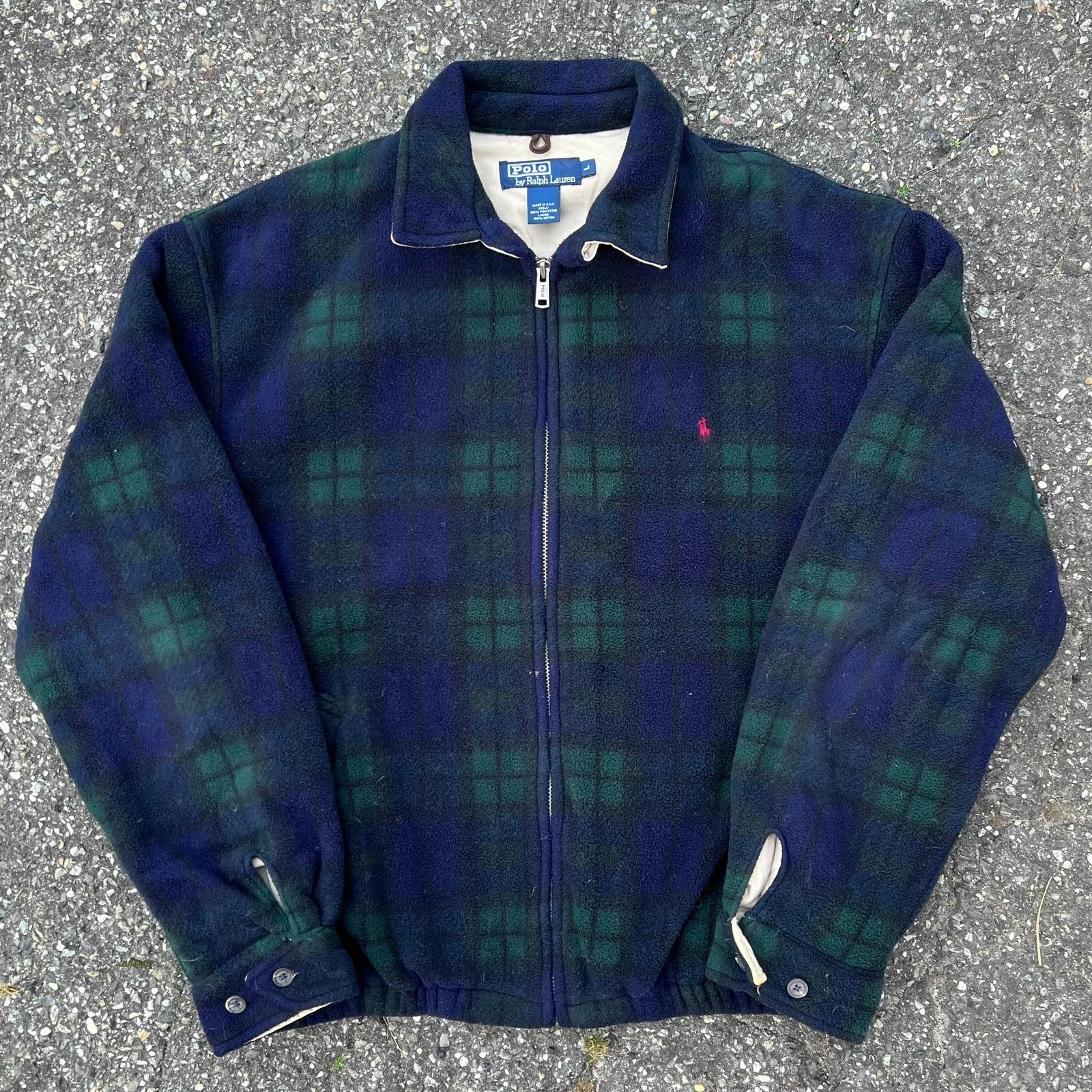 Polo Ralph Lauren Streetwear Vintage Vintage made in USA polo Ralph Lauren plaid fleece jacket Grailed