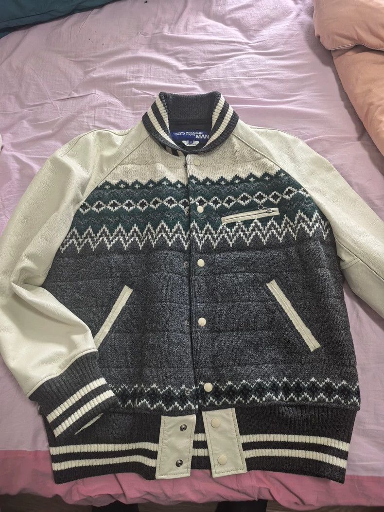Junya Watanabe Junya Watanabe Man CDG Knit Varsity Jacket Size M / US 6-8 / IT 42-44 - 1 Thumbnail