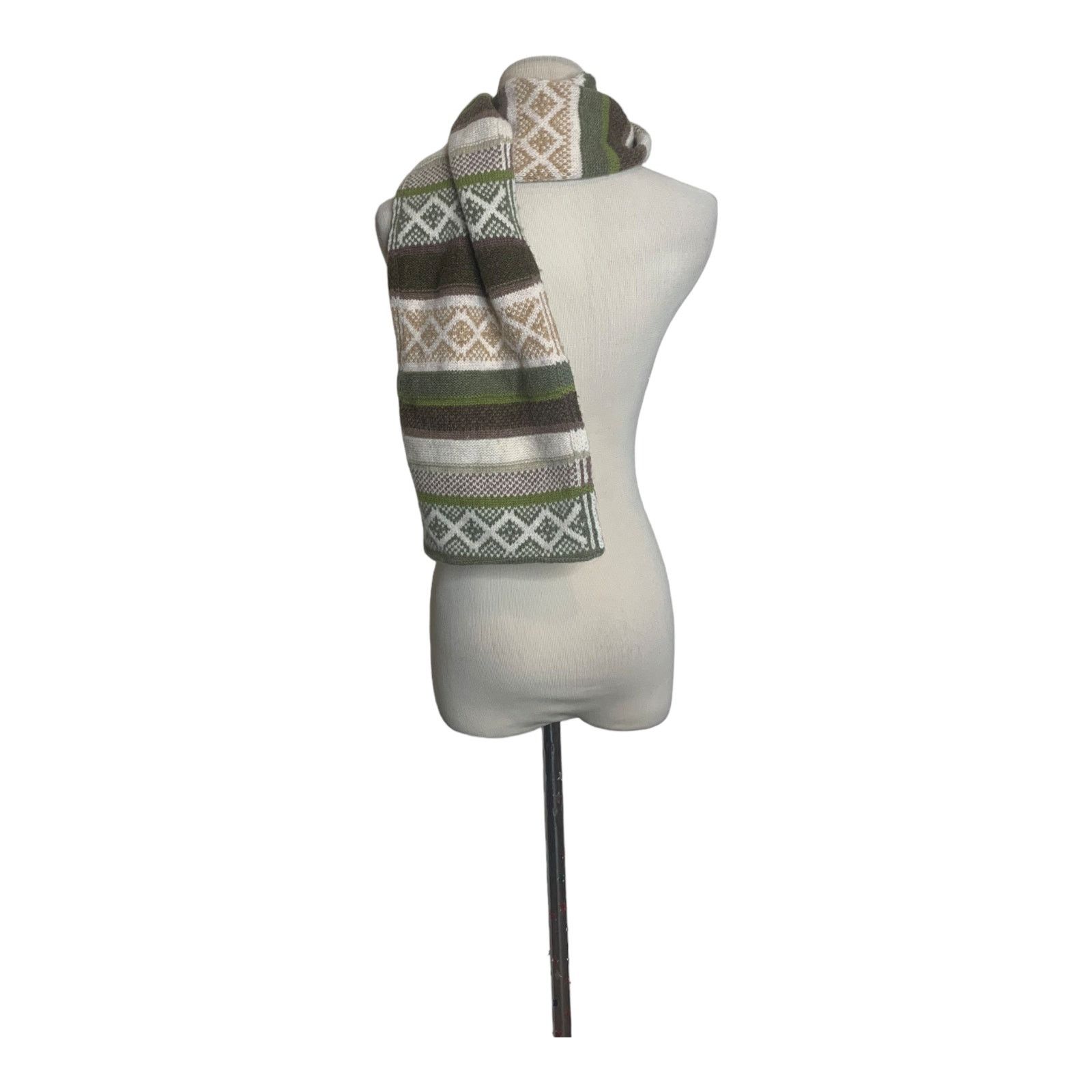 Gap Gap brown green lambswool knit scarf Size ONE SIZE - 6 Thumbnail