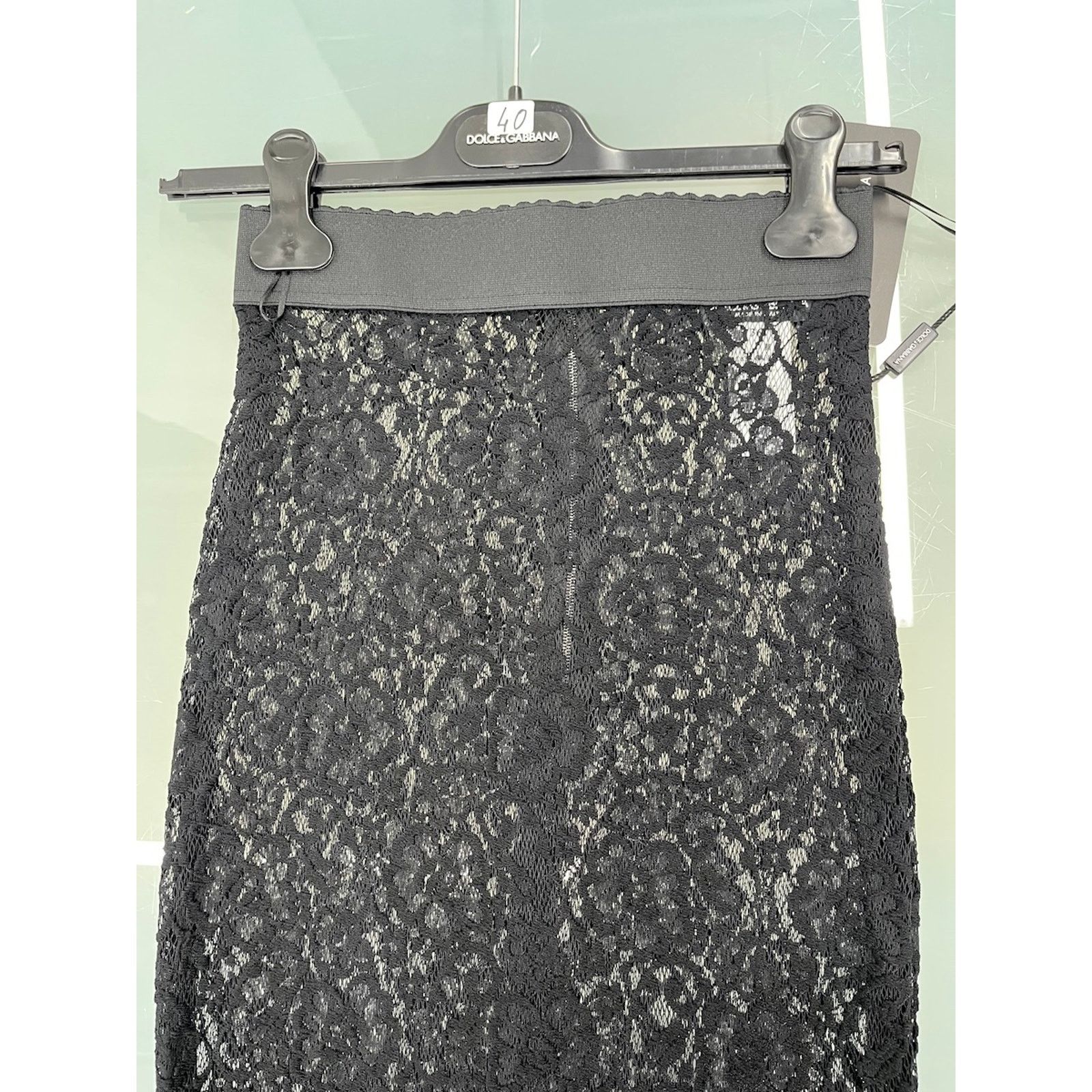 Dolce & Gabbana Dolce & Gabbana Black Sheer Lace Midi Skirt IT 36 US XXS Size 25" / US 0 / IT 36 - 12 Thumbnail