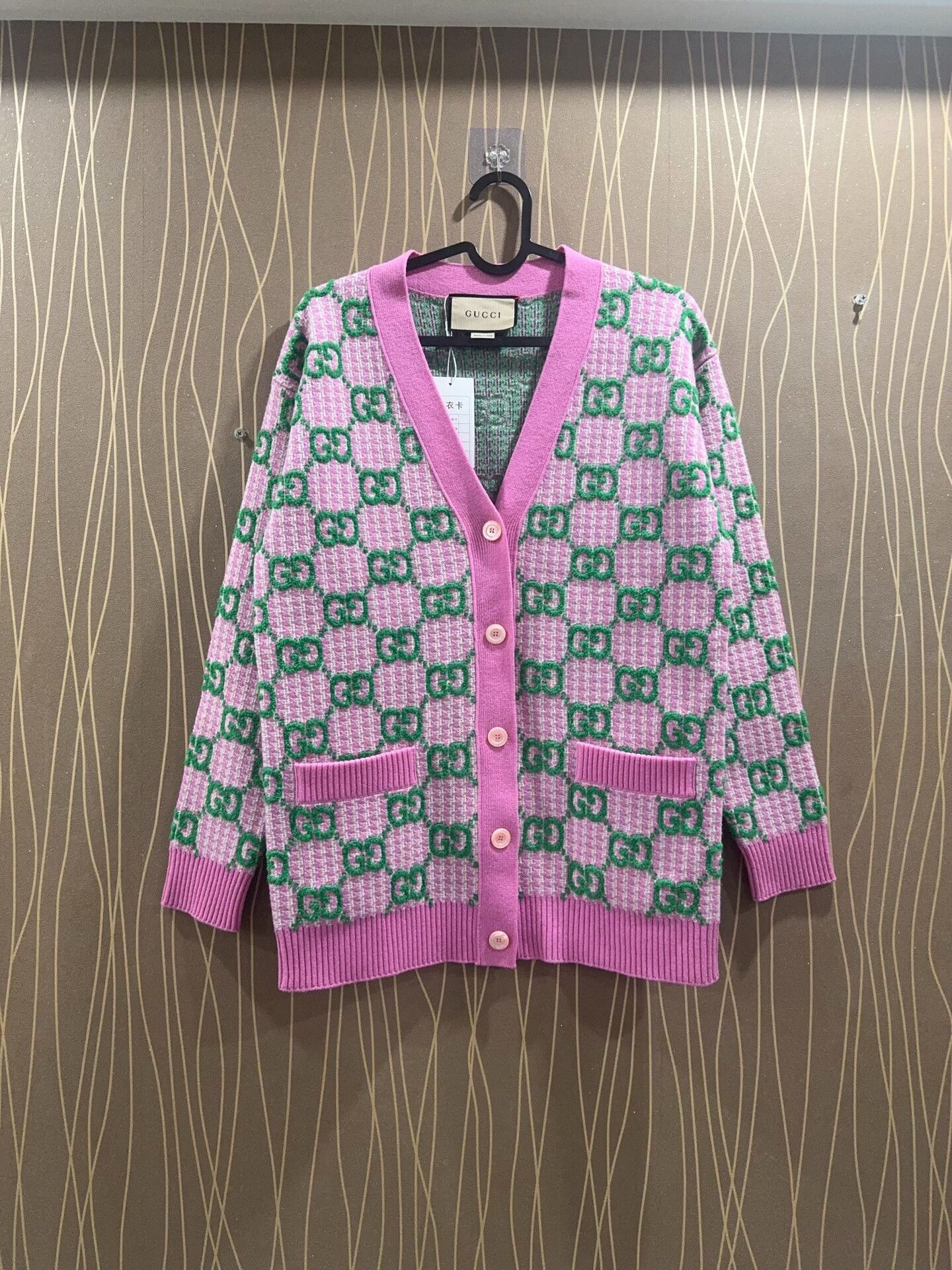 Gucci Gucci Pink Monogram Wool Cardigan XS Size US XS / EU 42 / 0 - 1 Thumbnail