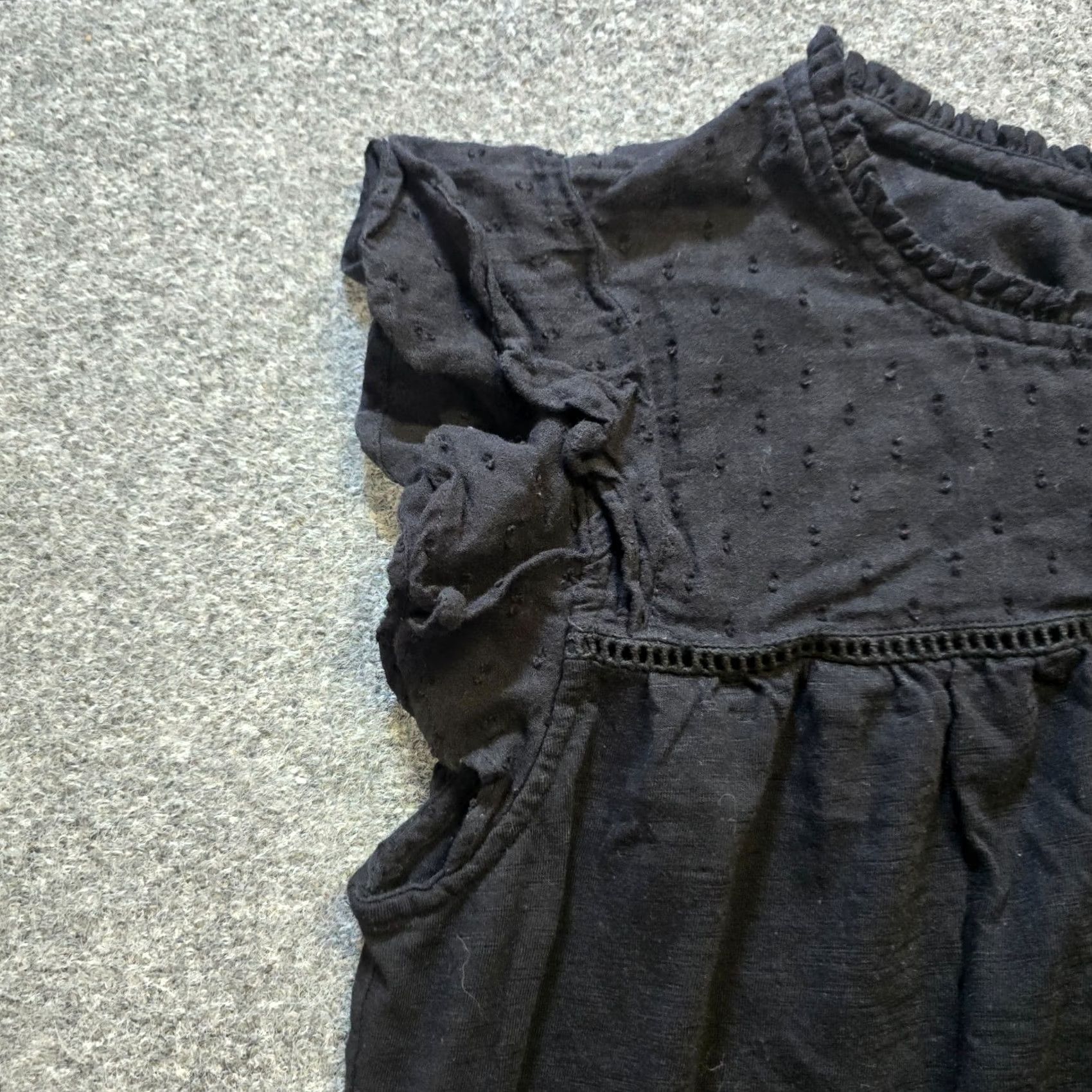 FatFace Fat Face Top Shirt Womens 12 Black Short Sleeve Ruffle High Neck Classic Casual Size XL / US 12-14 / IT 48-50 - 3 Thumbnail