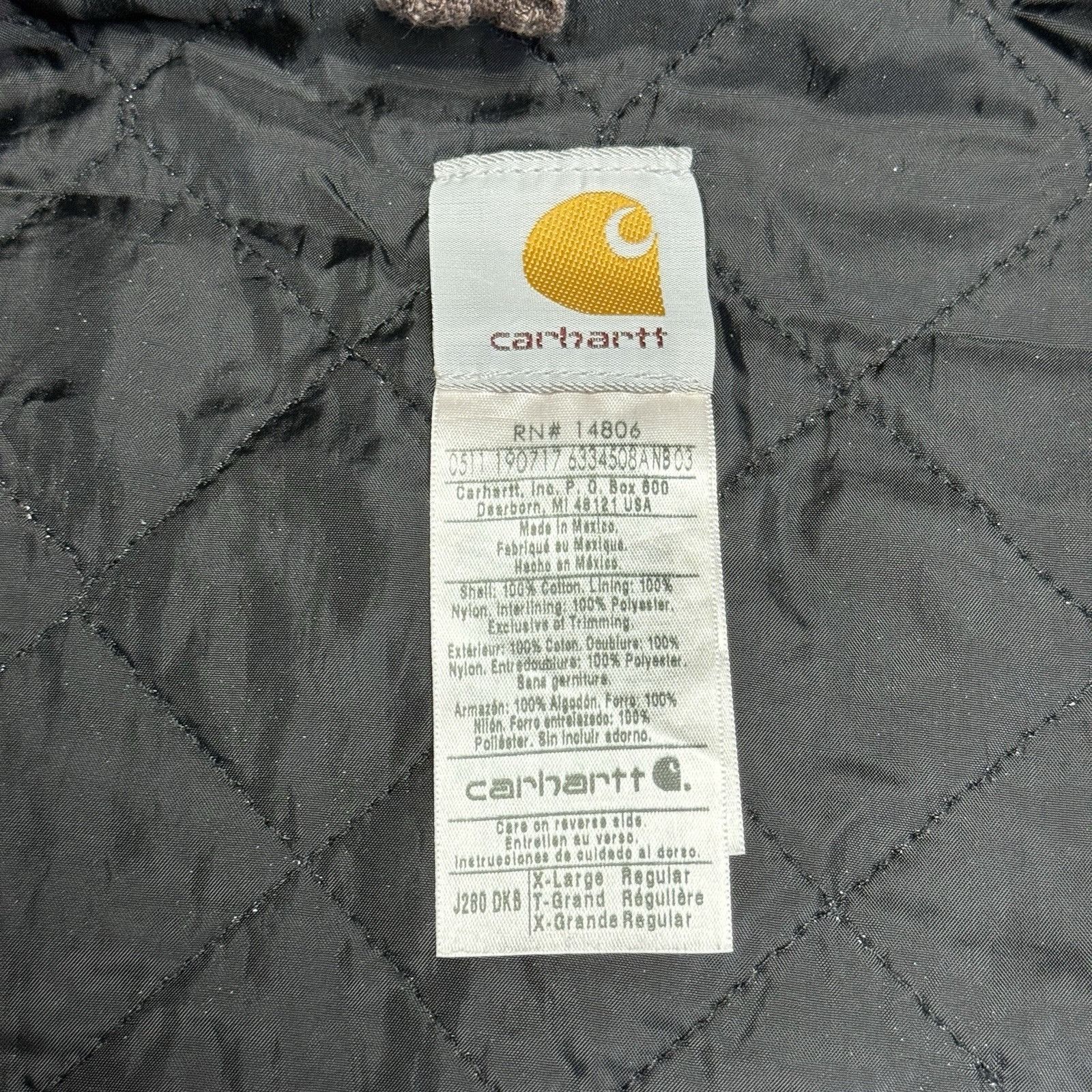 Carhartt Carhartt J280 Jacket Mens XL Regular 29x29 Brown Full Zip Ho Size US XL / EU 56 / 4 - 13 Thumbnail
