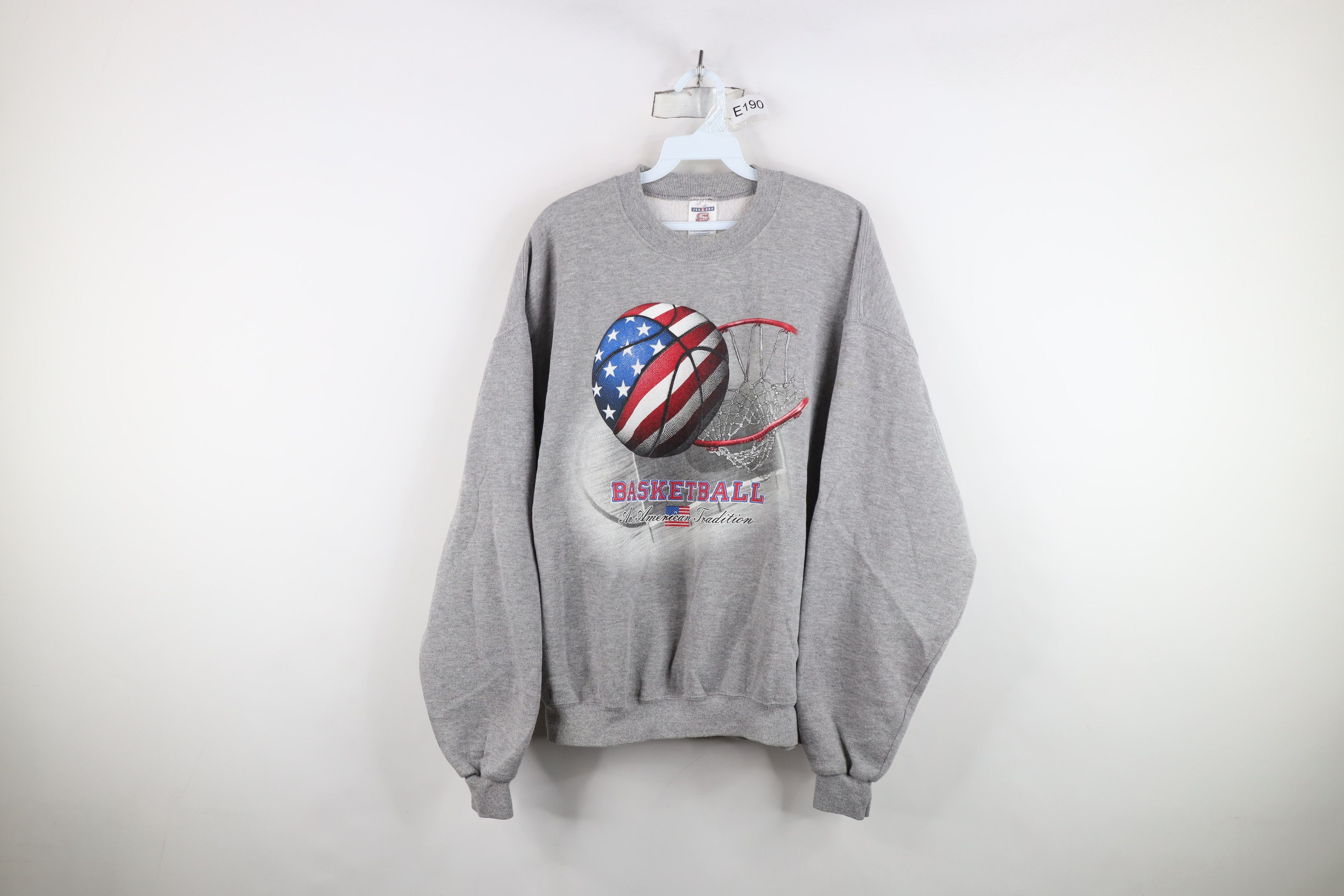 Vintage Vintage 90s Basketball An American Tradition Sweatshirt Gray Size US XL / EU 56 / 4 - 1 Thumbnail