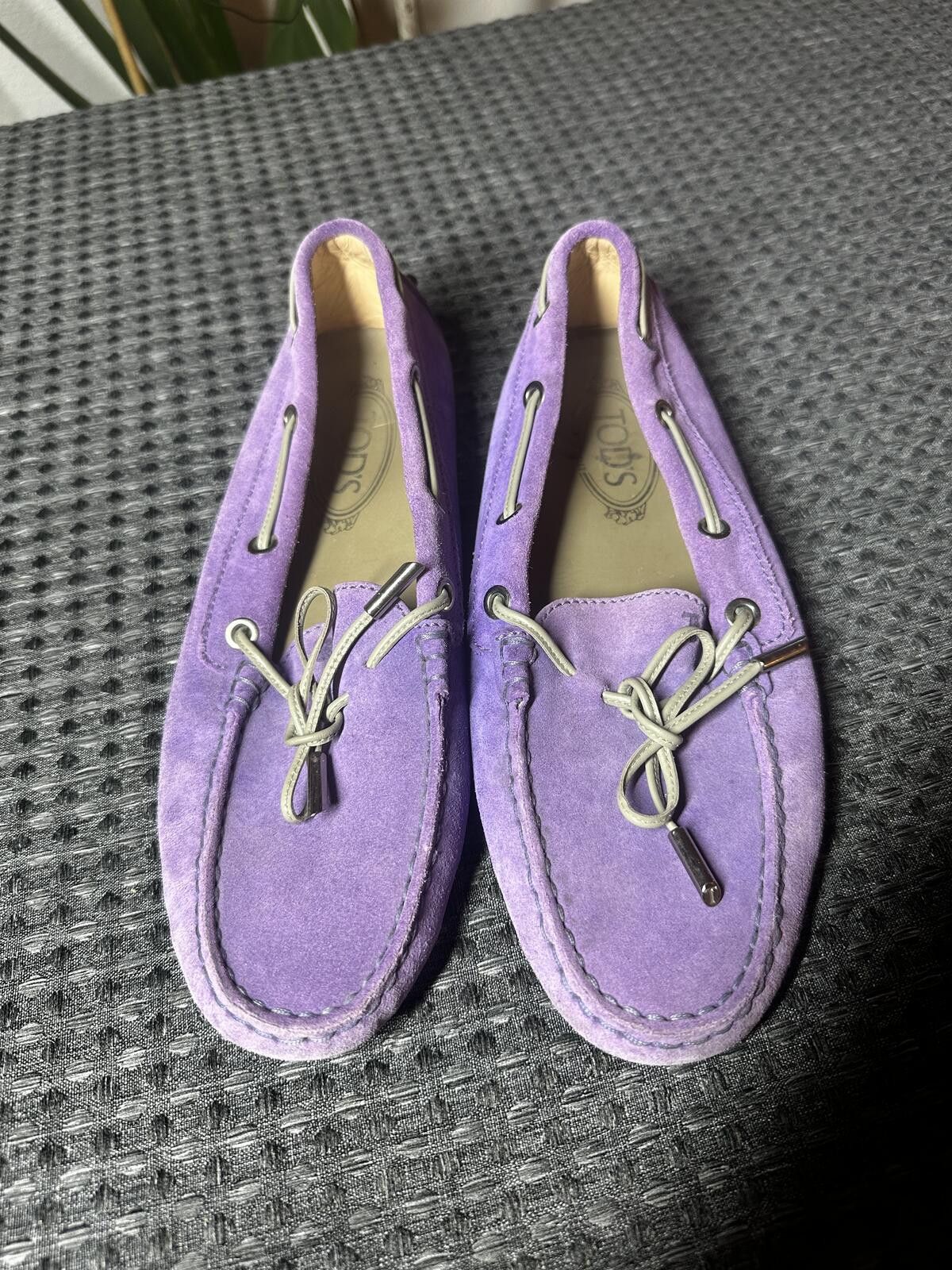 Tod's Tod's Purple Suede Moccasin Loafers Size US 8 / IT 38 - 1 Thumbnail