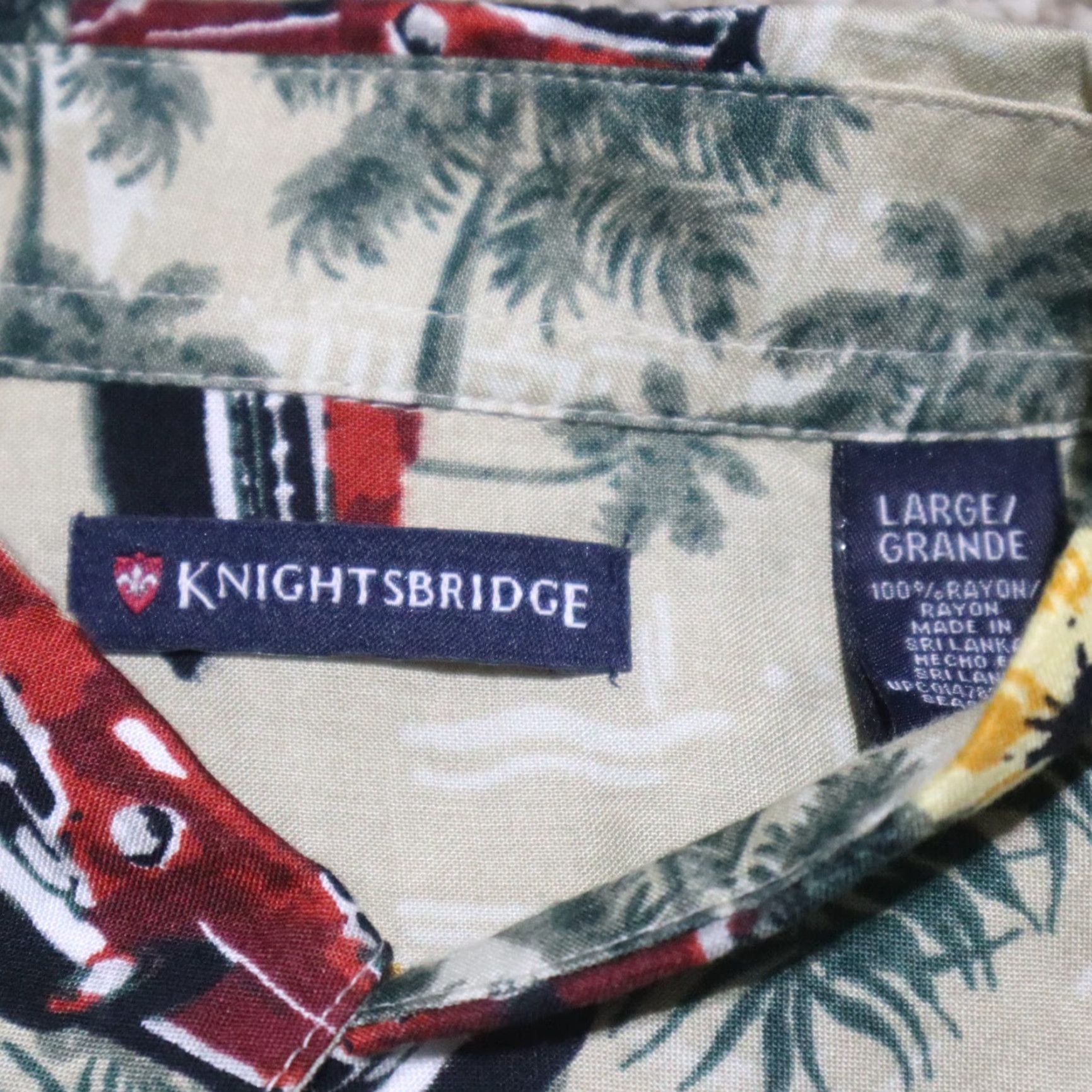 Vintage VINTAGE Knightsbridge Hawaiian Shirt Mens Large 100% Rayon Palm Trees Classic Car Size US L / EU 52-54 / 3 - 3 Thumbnail