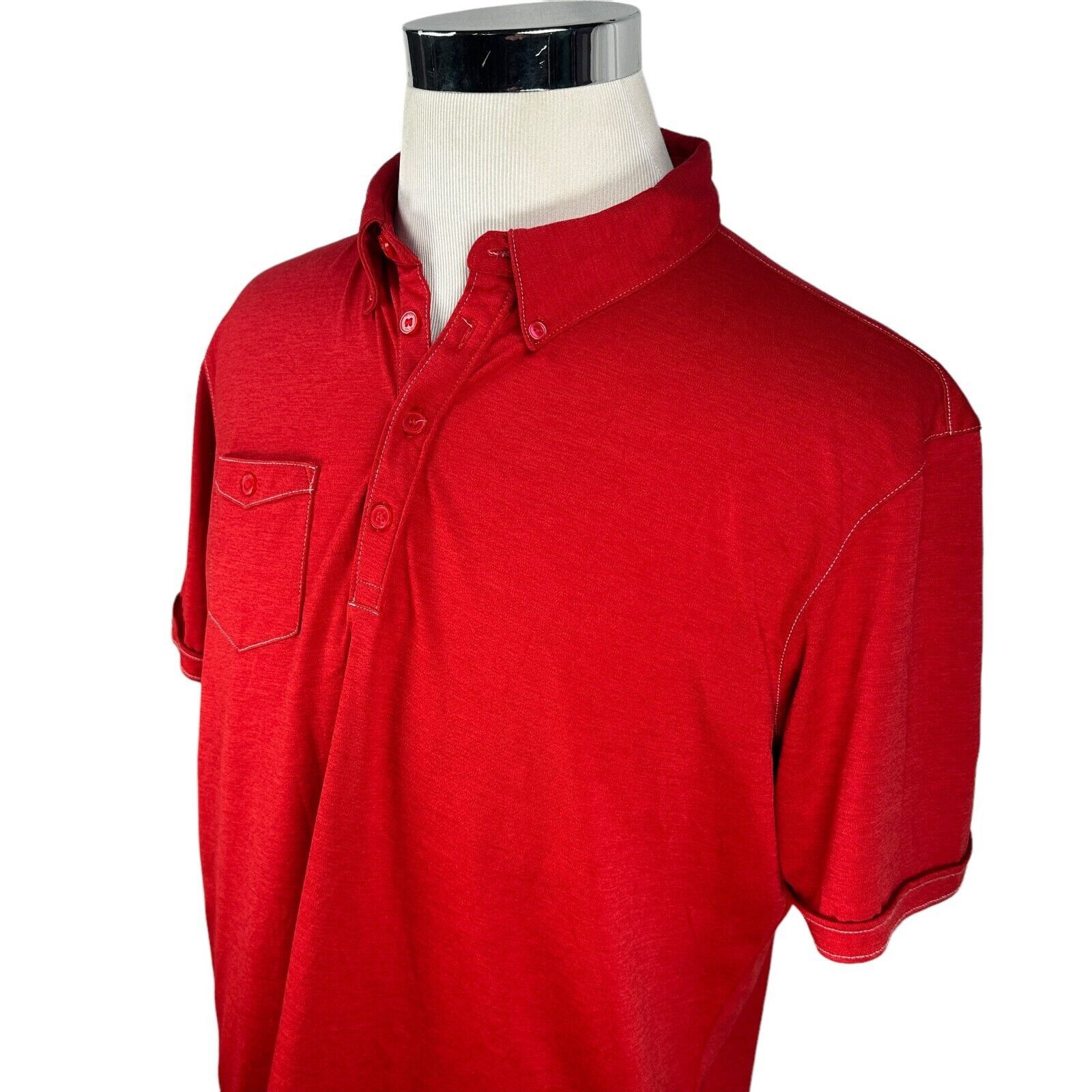 PING Ping Polo Shirt XL Red Sensor cool Golf Pocket Collar Size US XL / EU 56 / 4 - 3 Thumbnail