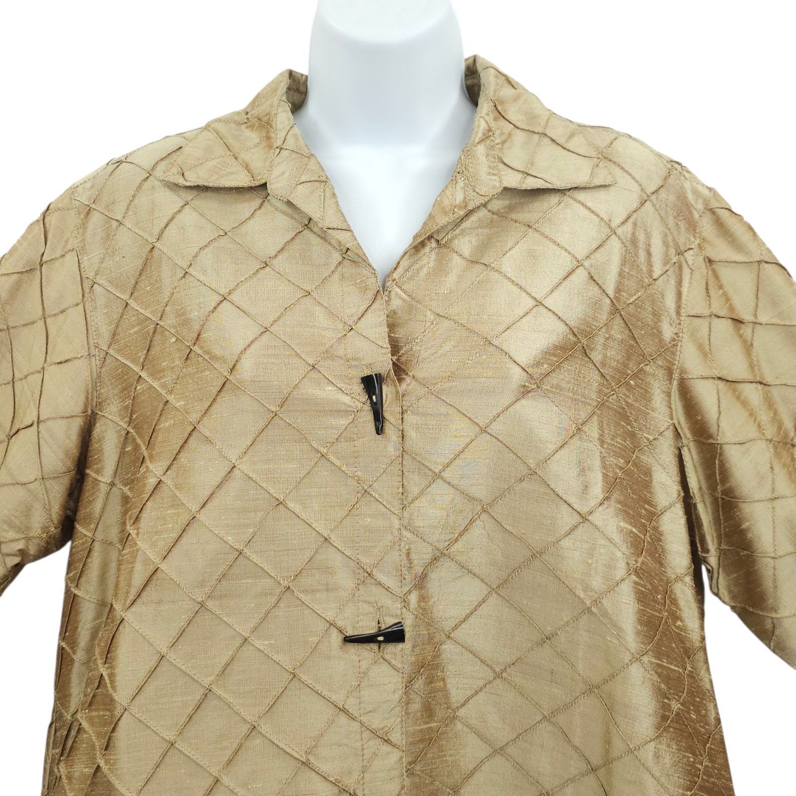 Other Yak Magik Jacket L Gold Metallic Vtg Diamond Pintuck Quilted Size L / US 10 / IT 46 - 12 Thumbnail