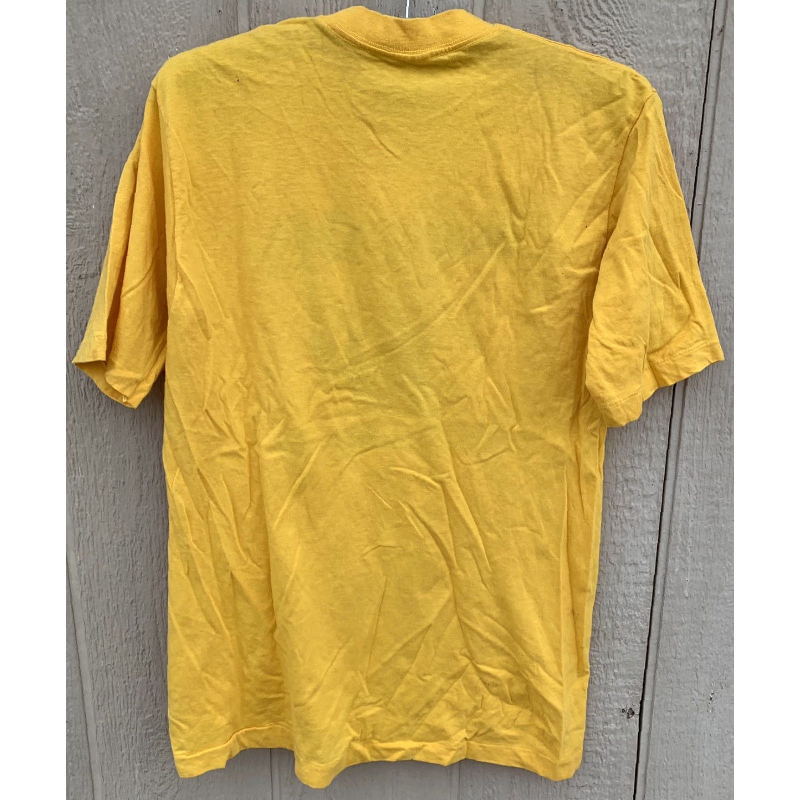 Vintage VINTAGE Belton T-Shirt Buzz Off With SFO Helicopter Graphic Bee 100% Cotton Crew Neck Short Sleeve L Mens Yellow 1970s Size US L / EU 52-54 / 3 - 4 Thumbnail