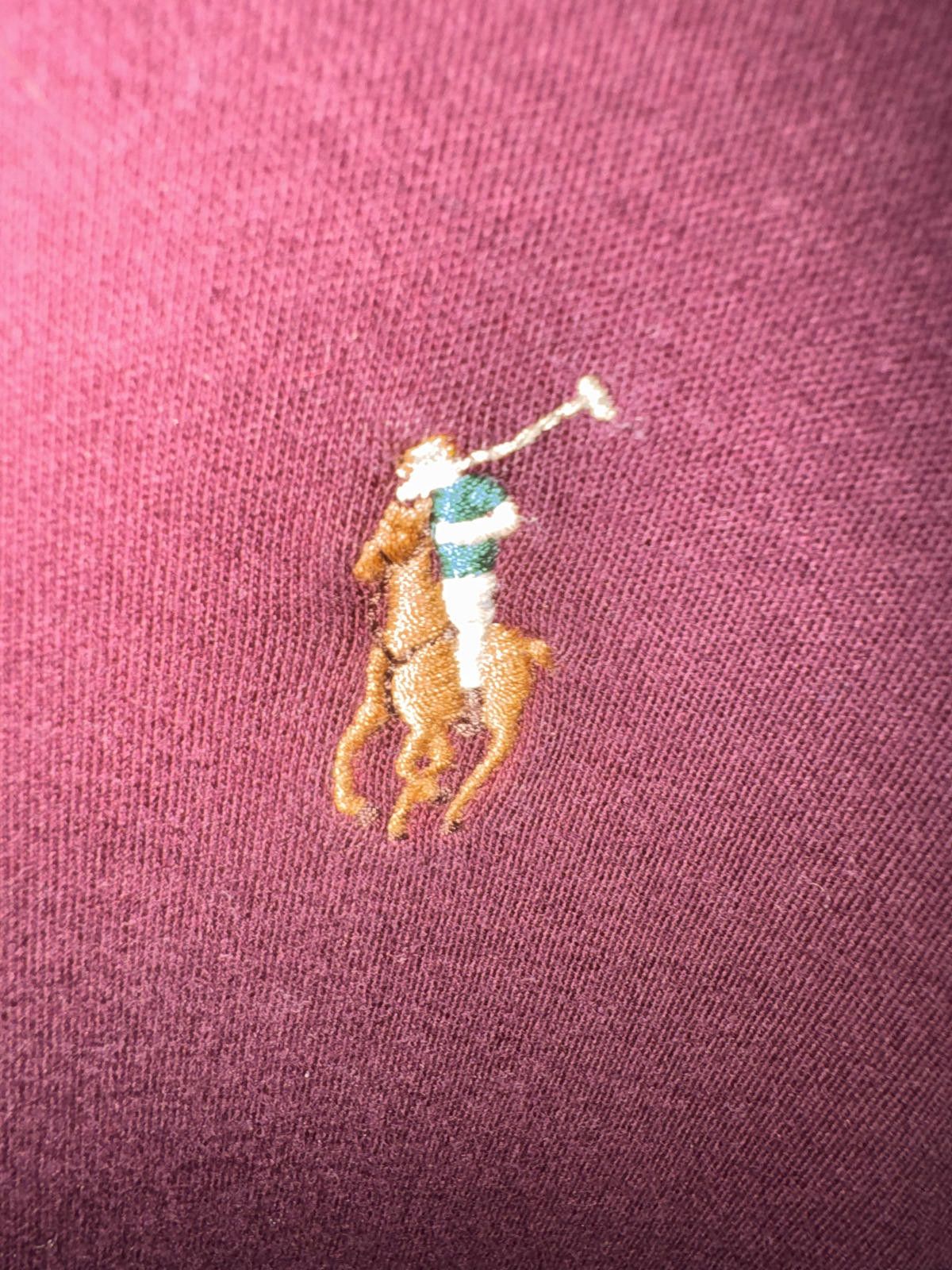 Polo Ralph Lauren Polo Ralph Lauren Burgundy Polo Shirt with Horse Logo Size US XXL / EU 58 / 5 - 2 Thumbnail