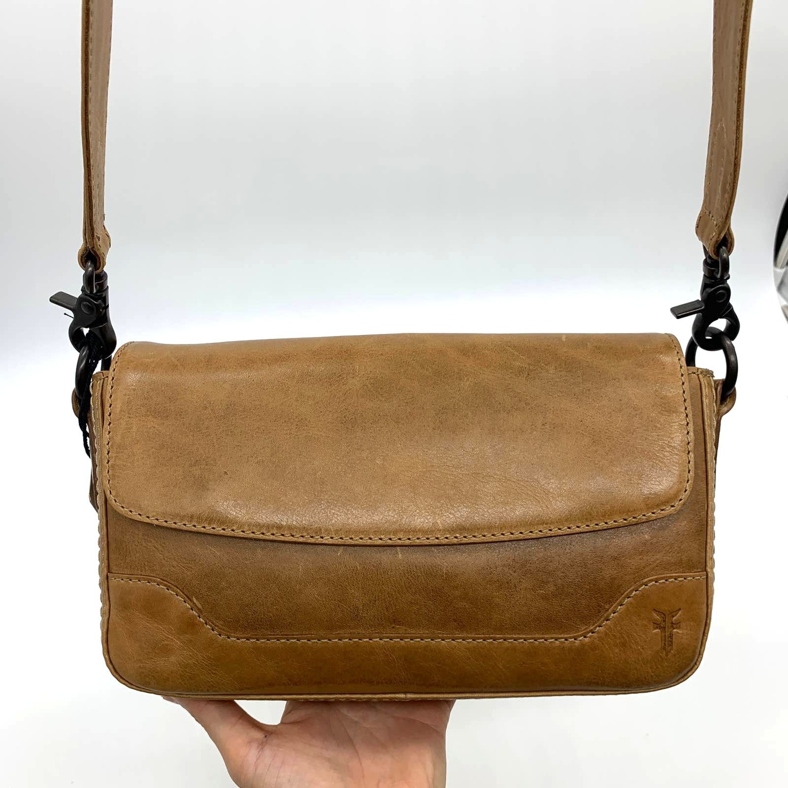 Other Frye Leather Handbags Melissa Baguette Bag Beige Brown Size ONE SIZE - 2 Thumbnail