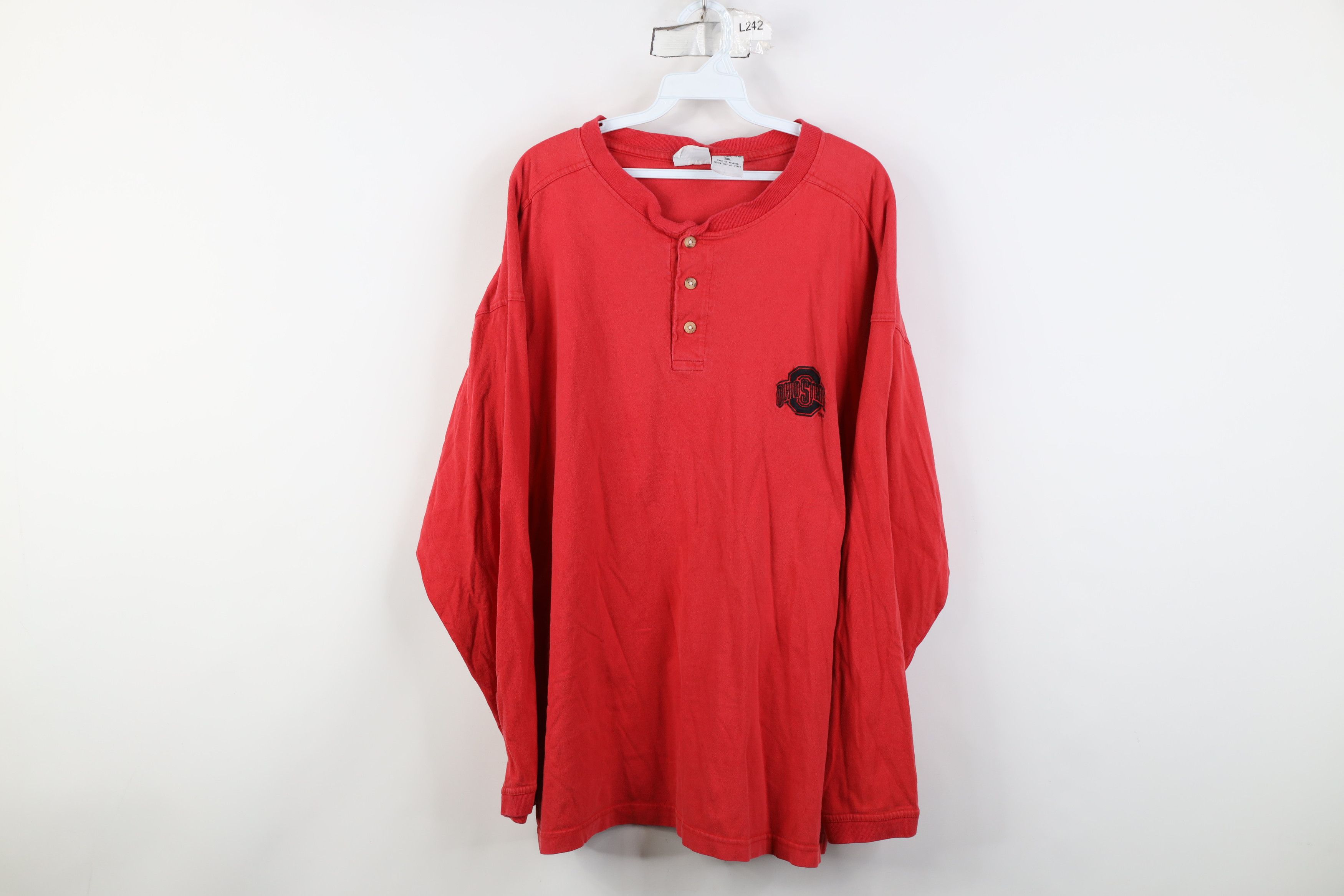 Vintage Vintage 90s Ohio State University Long Sleeve Henley T-Shirt Size US XXL / EU 58 / 5 - 1 Thumbnail