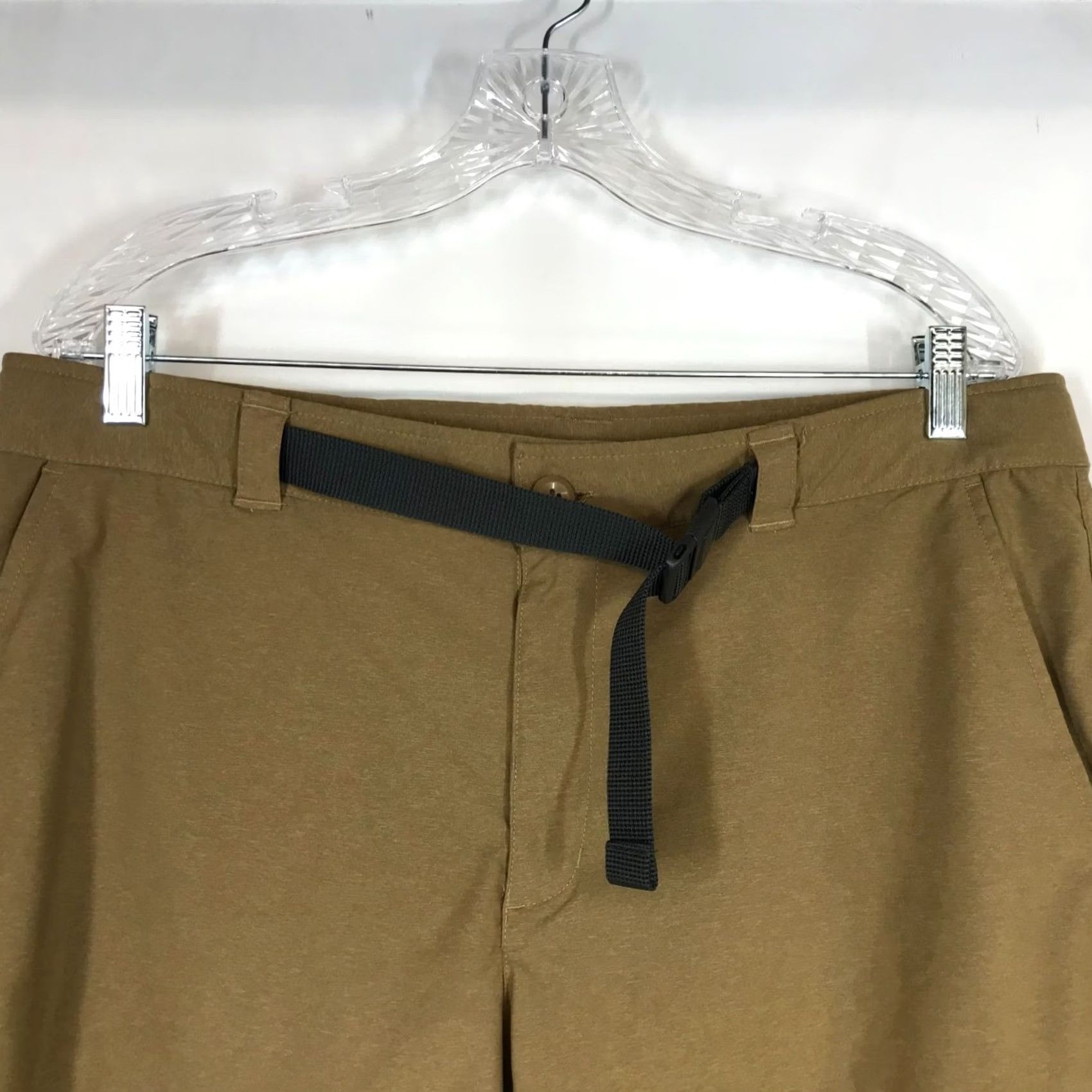 Vintage Columbia Mens 38 X 8 Brown Belted Polyester Blend Shorts Size US 38 / EU 54 - 2 Thumbnail