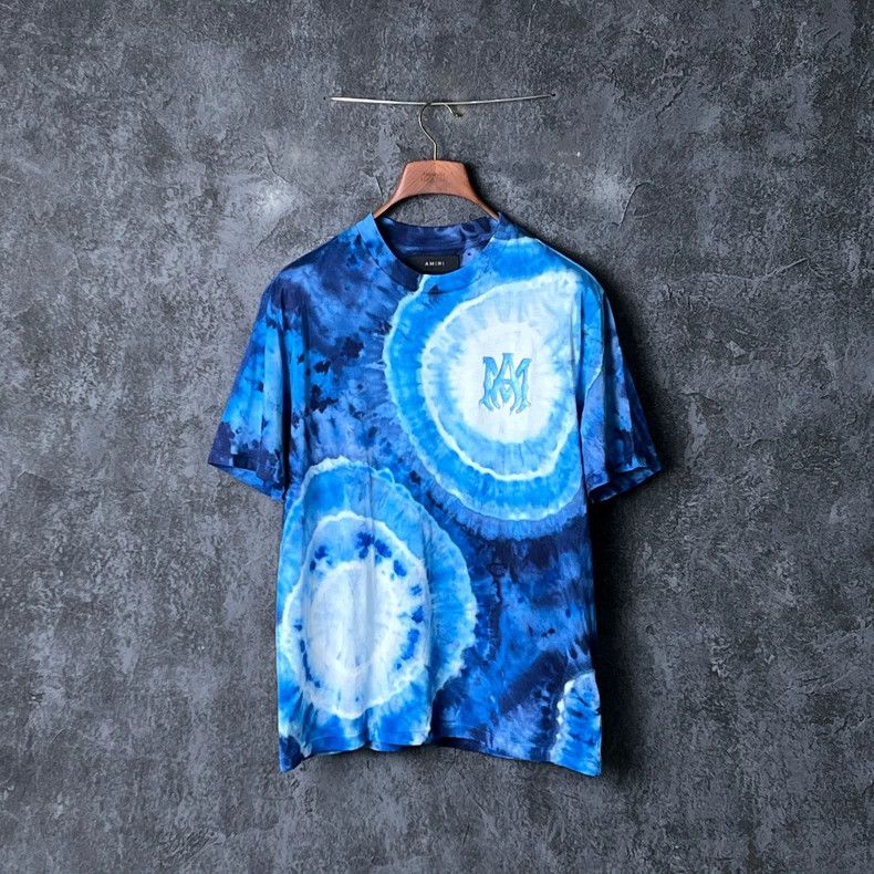 Amiri Amiri Blue Tie-Dye Cotton T-Shirt Size US M / EU 48-50 / 2 - 1 Thumbnail