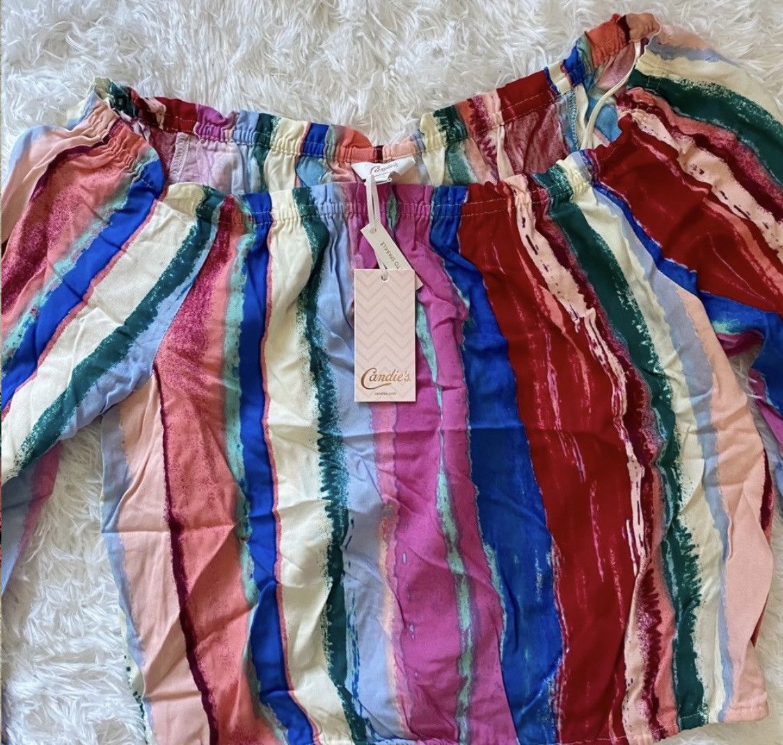 Other CANDIE’S STRIPED COLD SHOULDER CROP TOP 3/4 SLEEVES Size L / US 10 / IT 46 - 5 Thumbnail