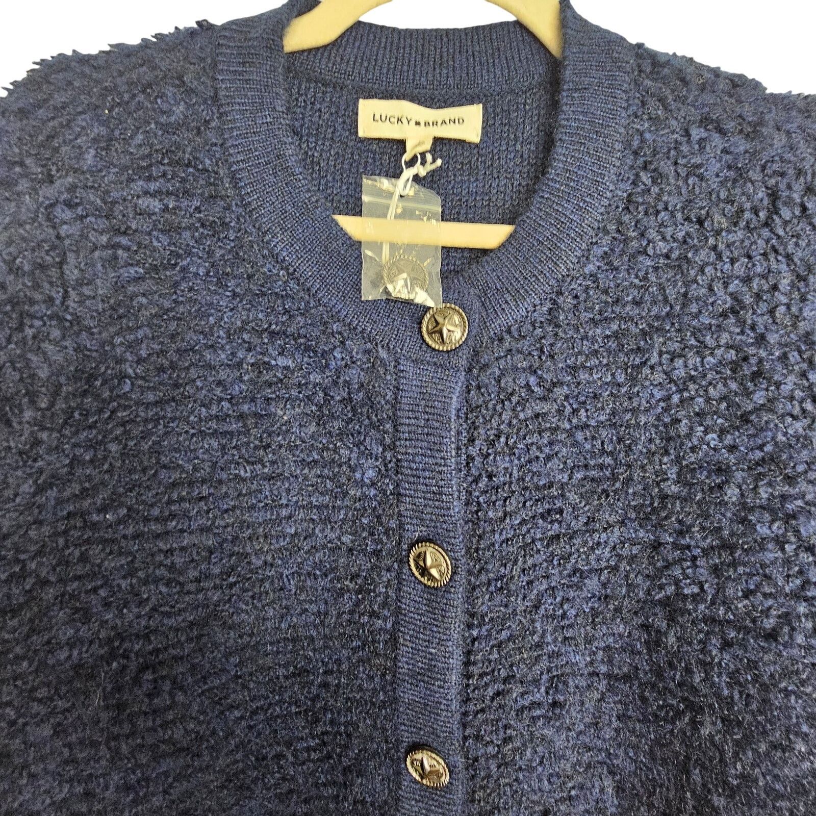 Lucky Brand Lucky Brand Womens Raglan Sleeve Bouclé Cardigan Sz L Cozy Size L / US 10 / IT 46 - 3 Thumbnail