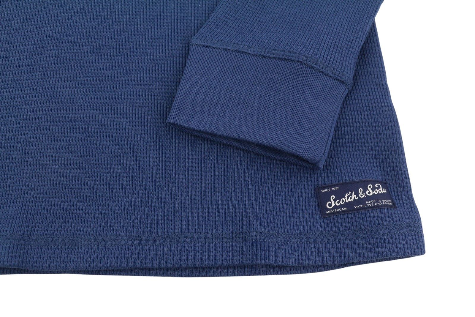 Scotch & Soda M Dark Blue Textured Cotton Sweatshirt 88578 Size US M / EU 48-50 / 2 - 5 Thumbnail