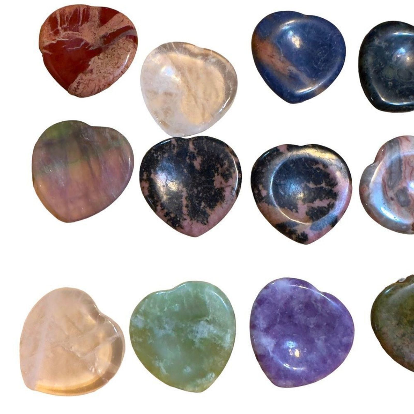 The Unbranded Brand 1pc Hand Carved Natural Gemstone Mini Heart Pocket Stone Size ONE SIZE - 5 Thumbnail