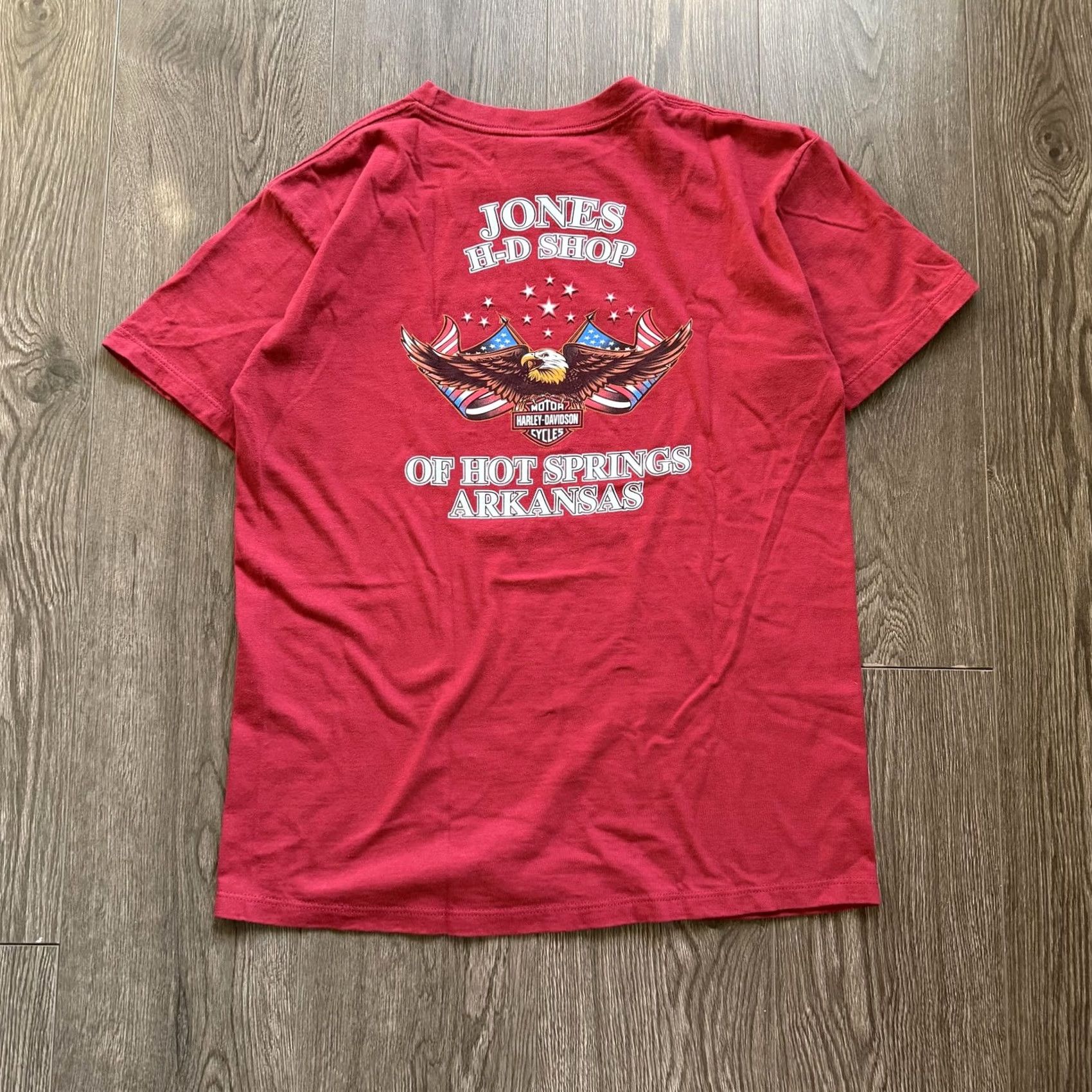 Harley Davidson VINTAGE Harley-Davidson Shirt Mens Large Red Eagle Biker Tee 90s Style Front Back Graphic Logo Shirt Size US L / EU 52-54 / 3 - 7 Thumbnail
