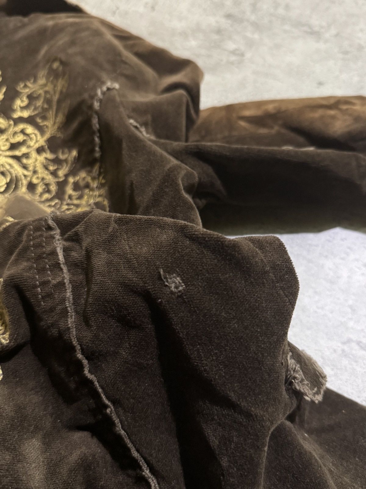 Hysteric Glamour Miss me Skull Brown Gold Foil Ifsixwasnine Velvet Blazer Size S / US 4 / IT 40 - 11 Thumbnail