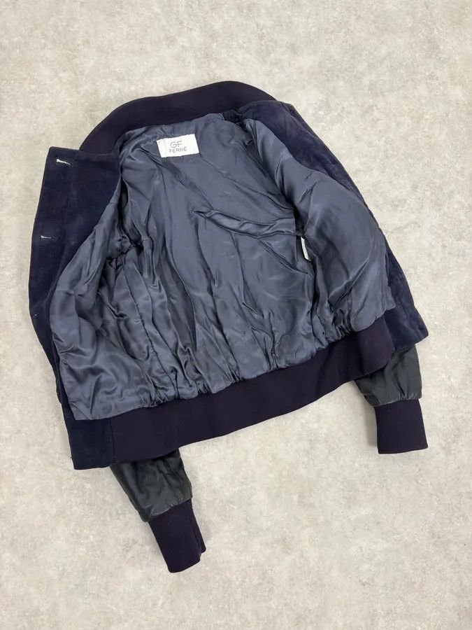 Gianfranco Ferre AW2011 Gianfranco Ferré Navy Suede & Black Leather Bomber Jacket Size S / US 4 / IT 40 - 7 Thumbnail