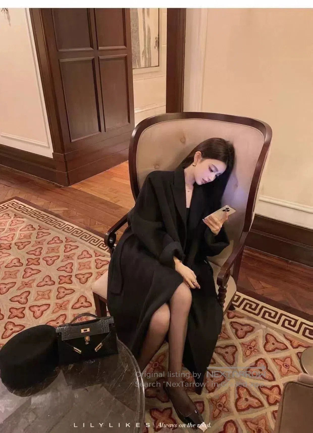 Japanese Brand Black Camel Wool Robe Coat for Women. Size S / US 4 / IT 40 - 7 Thumbnail