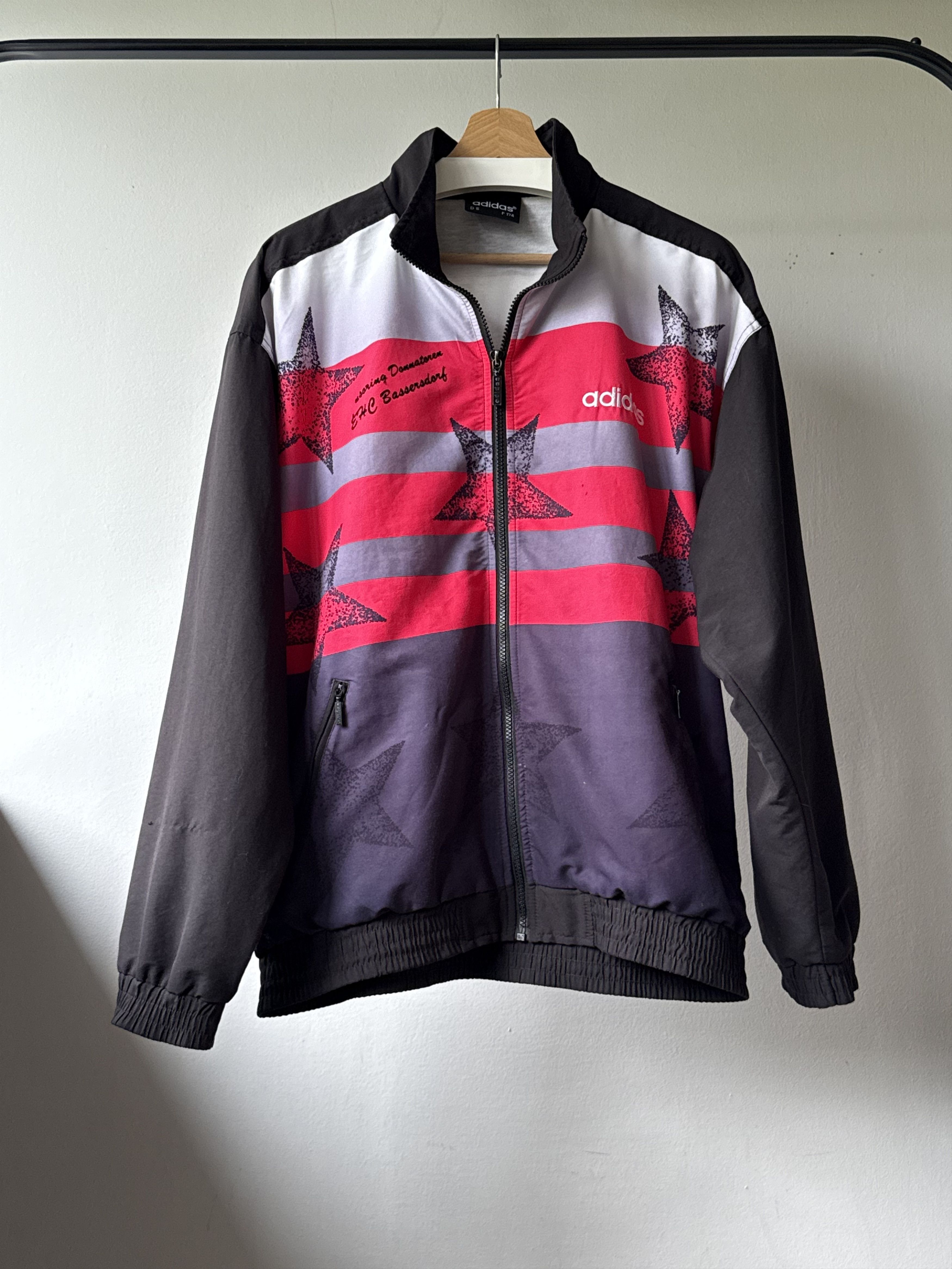 Adidas × NHL × Vintage Vintage Adidas Swiss Hockey Printed Stars Track Top Jacket Size US M / EU 48-50 / 2 - 1 Thumbnail