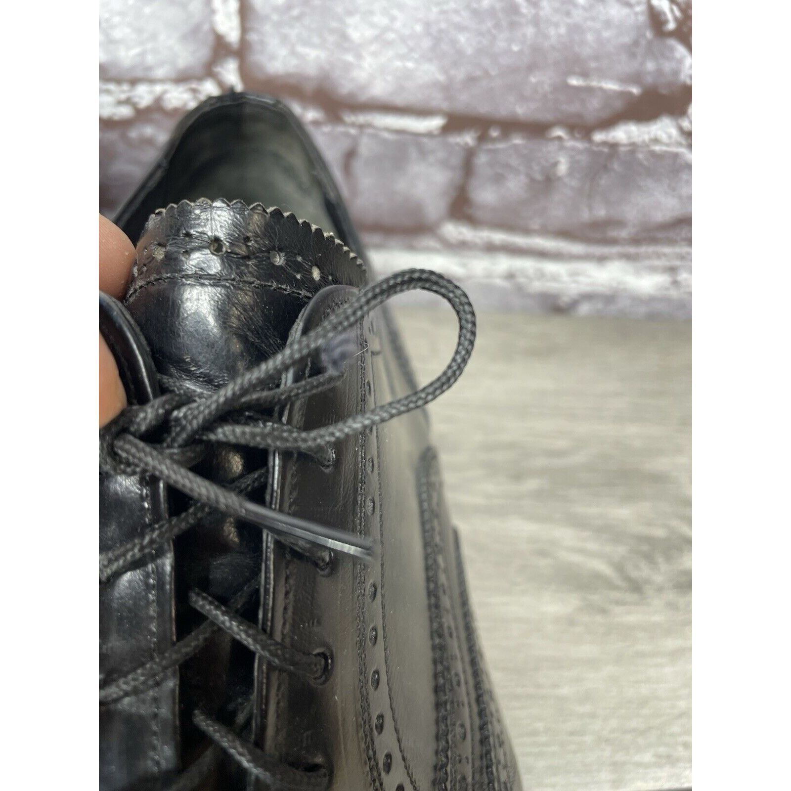 Other French Shriner Sterling Black Leather Wingtip Oxfords Shoes Size US 10.5 / EU 43-44 - 12 Thumbnail