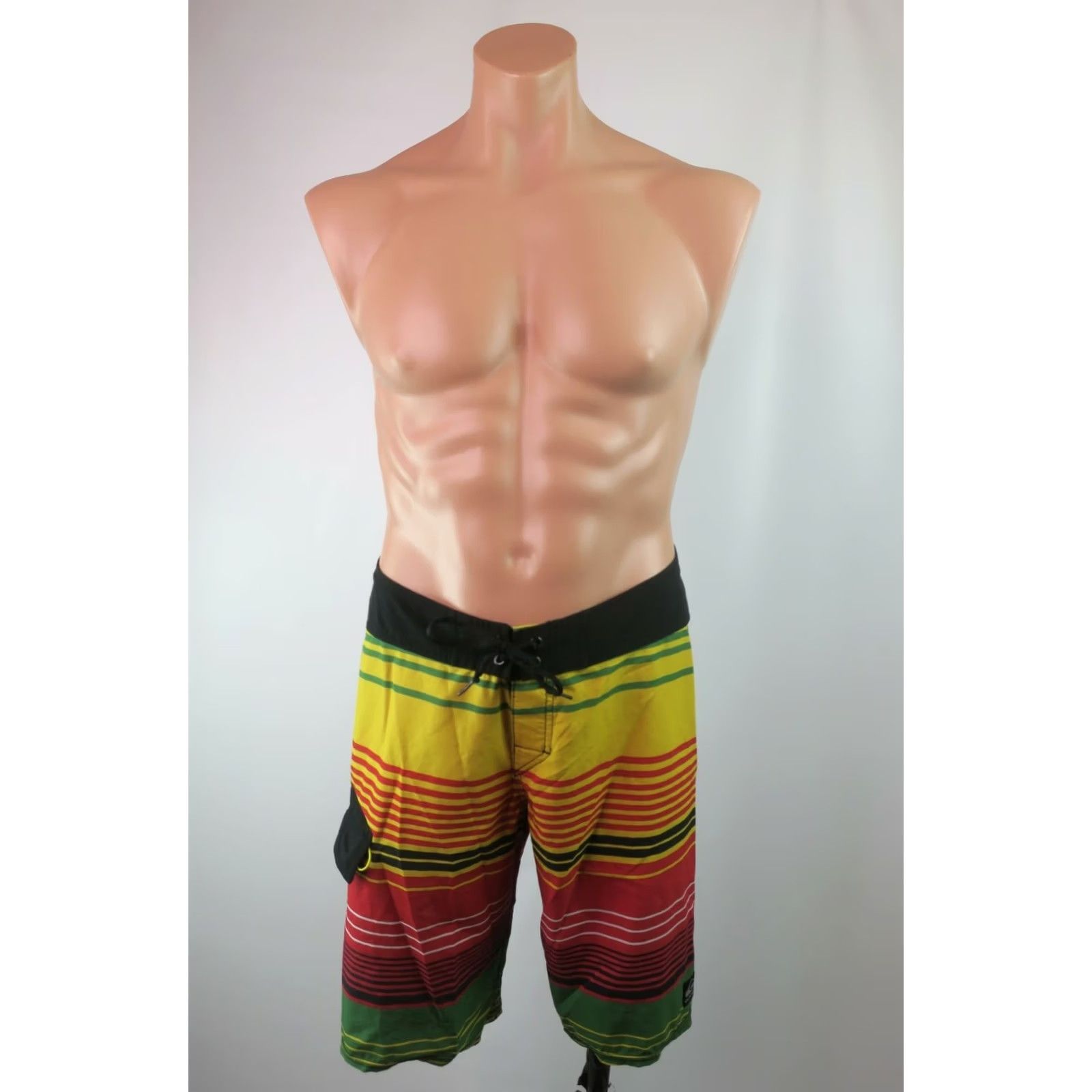 Quiksilver VTG Quiksilver Board Shorts Beach Rasta Striped Lace-Up Swim Trunks sz 30 Mens Multicolor 90s Size US 30 / EU 46 - 3 Thumbnail