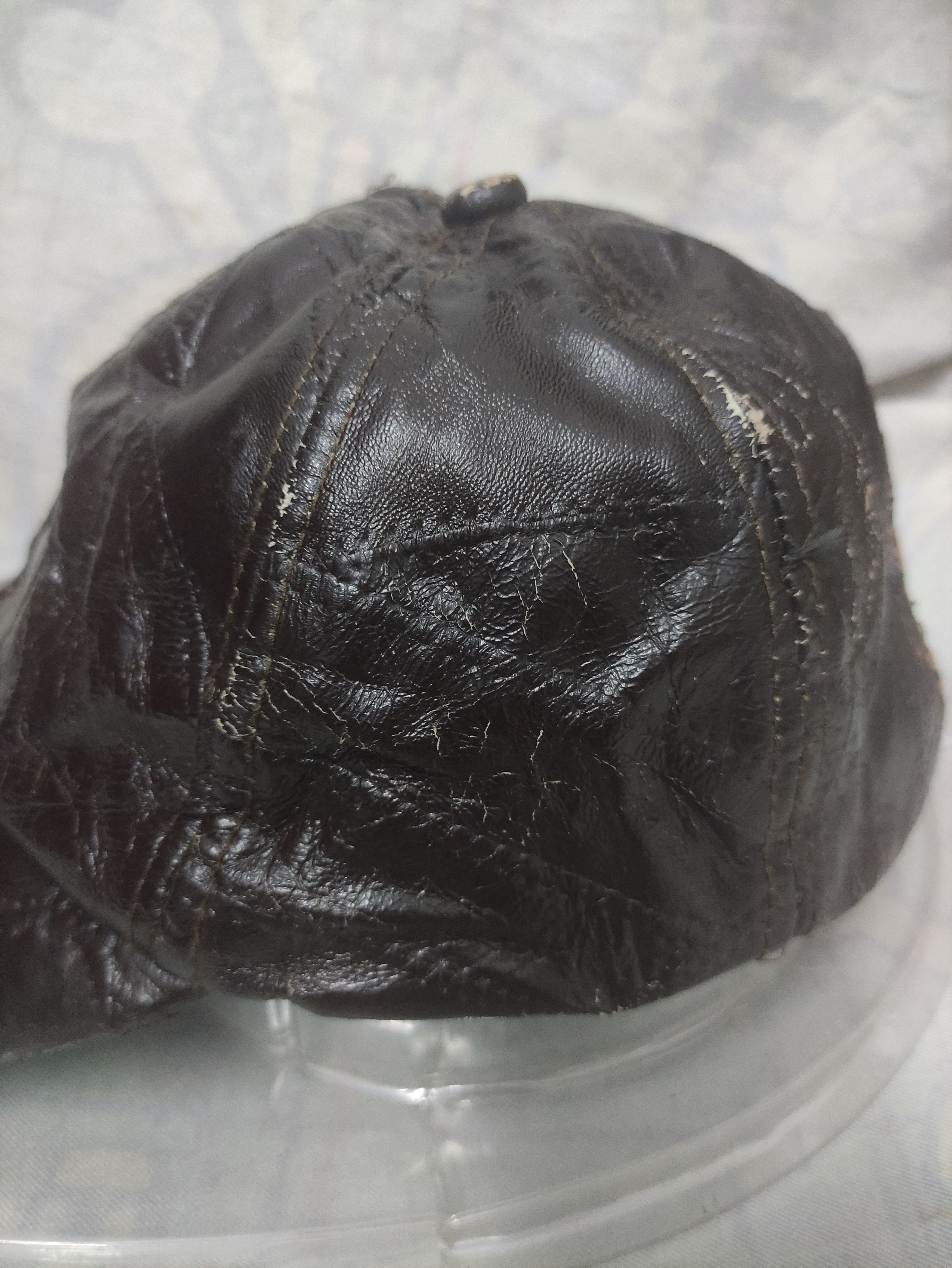 Leather UNBRAND PATCHWORK SOFT LEATHER VINTAGE CAP Size ONE SIZE - 10 Thumbnail