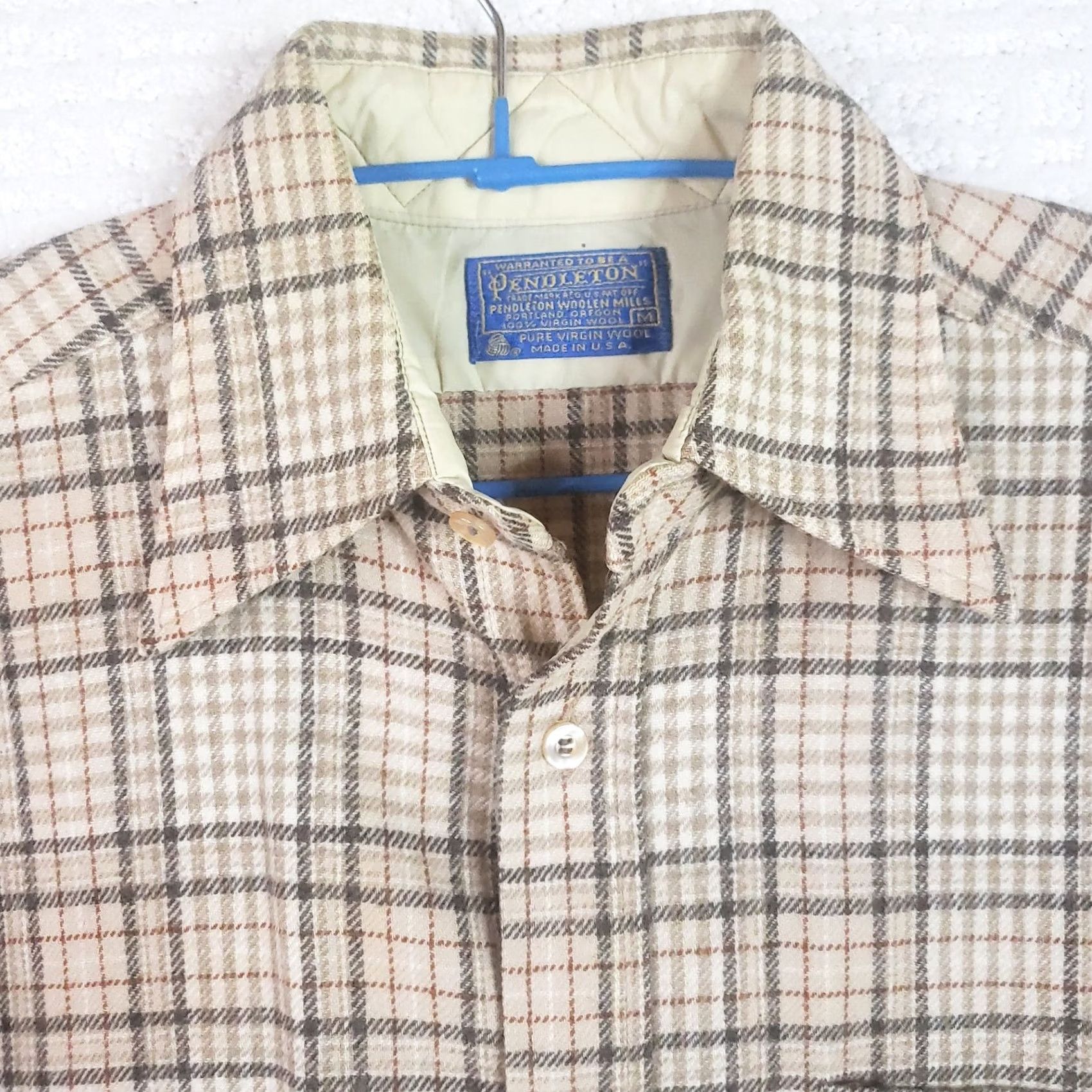 Pendleton Pendleton Shirt LS Men M Tan Brown Plaid Wool Button-Down Vintage Casual Size US M / EU 48-50 / 2 - 4 Thumbnail