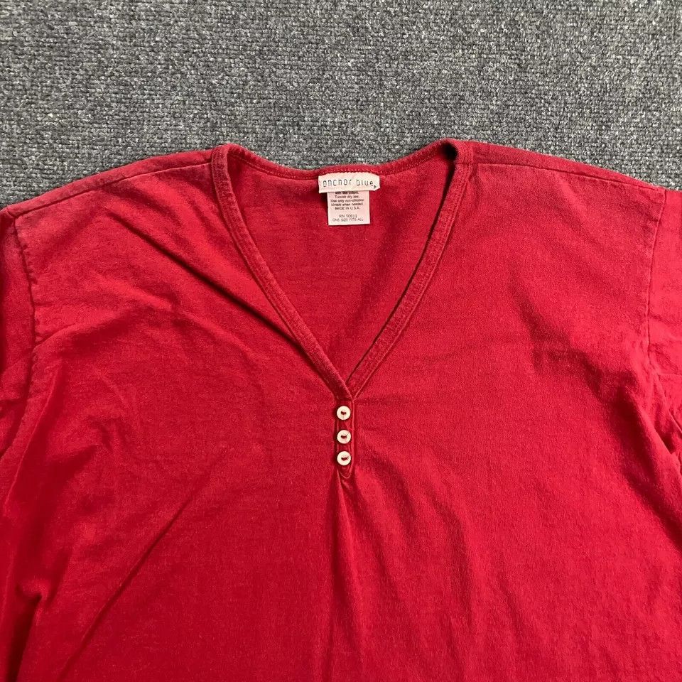 Anchor Blue Vintage Anchor Blue Top Women's One Size ONFA Henley Size ONE SIZE - 2 Thumbnail