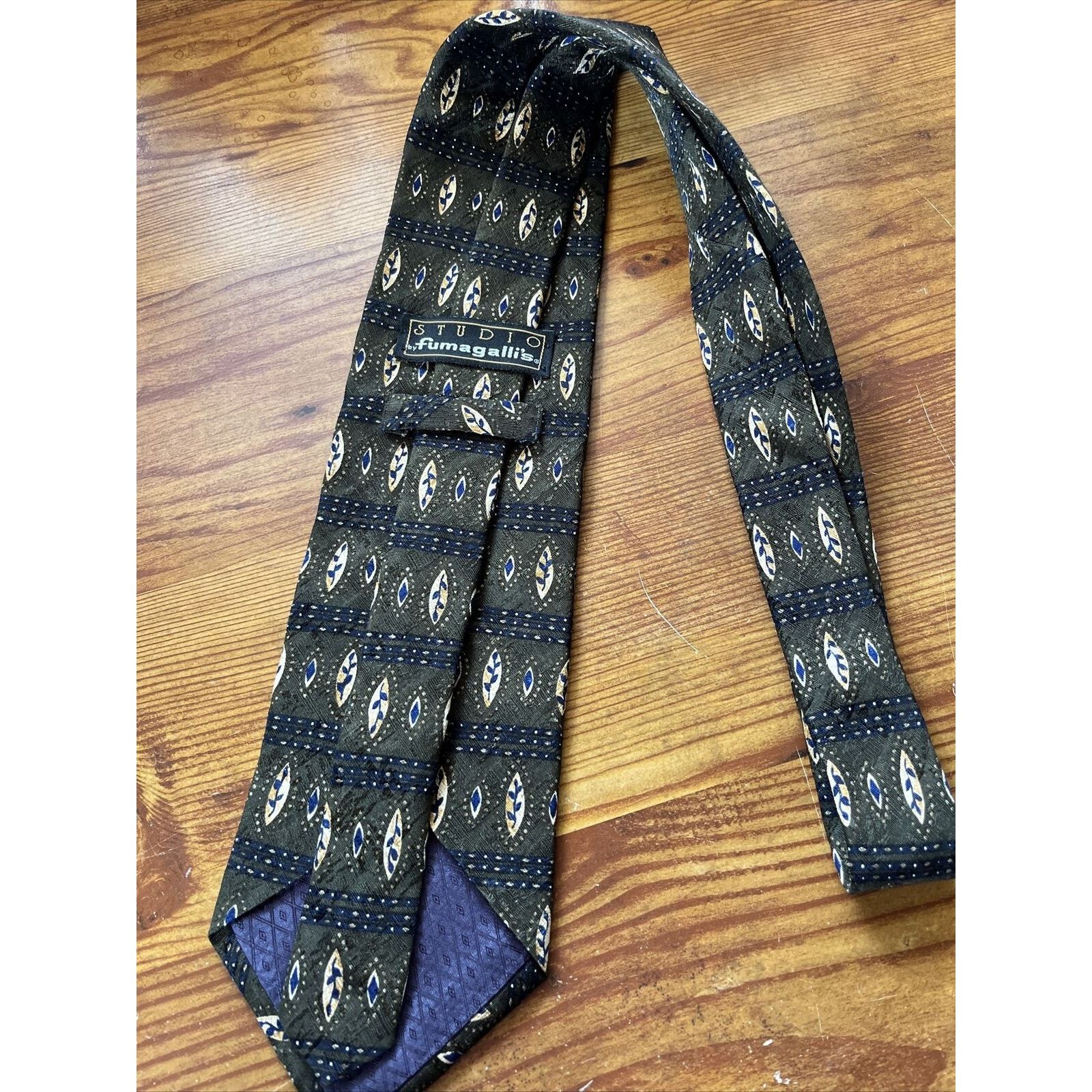 Other Studio by Fumagalli's Vintage Men’s Green Blue silk necktie Size ONE SIZE - 3 Thumbnail