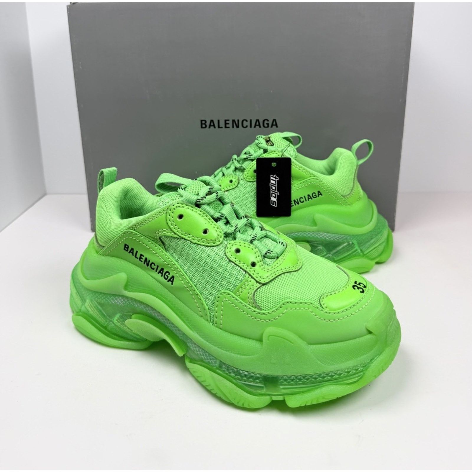 Balenciaga Size 35EU/5W - Balenciaga Triple S Fluo Green NEW Size US 5 / IT 35 - 2 Thumbnail