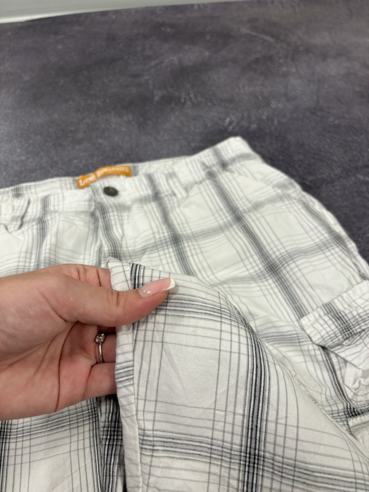 Lee Vintage Lee Dungarees Y2K Hype Check Casual Cargo Shorts Size US 30 / EU 46 - 10 Thumbnail