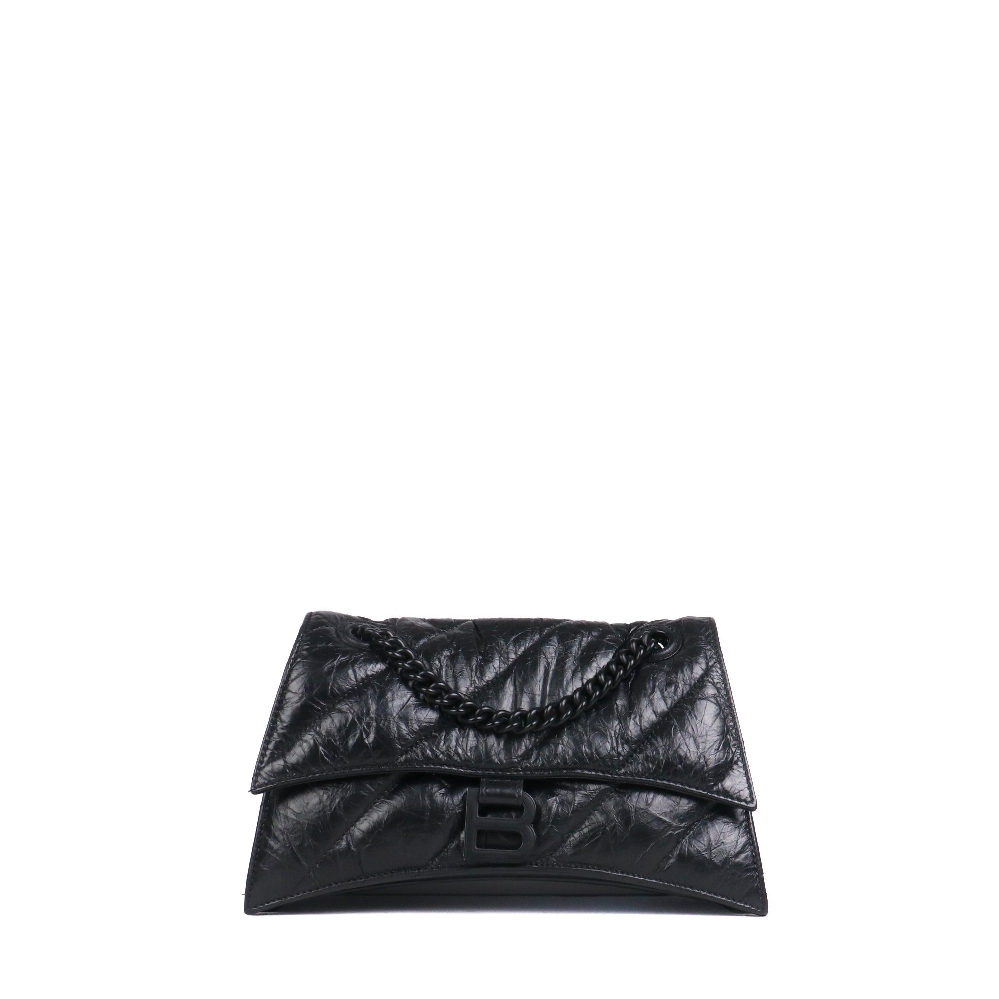Balenciaga BALENCIAGA - Balenciaga Crush small shoulder bag in black quilted and crinkled leather Size ONE SIZE - 1 Thumbnail